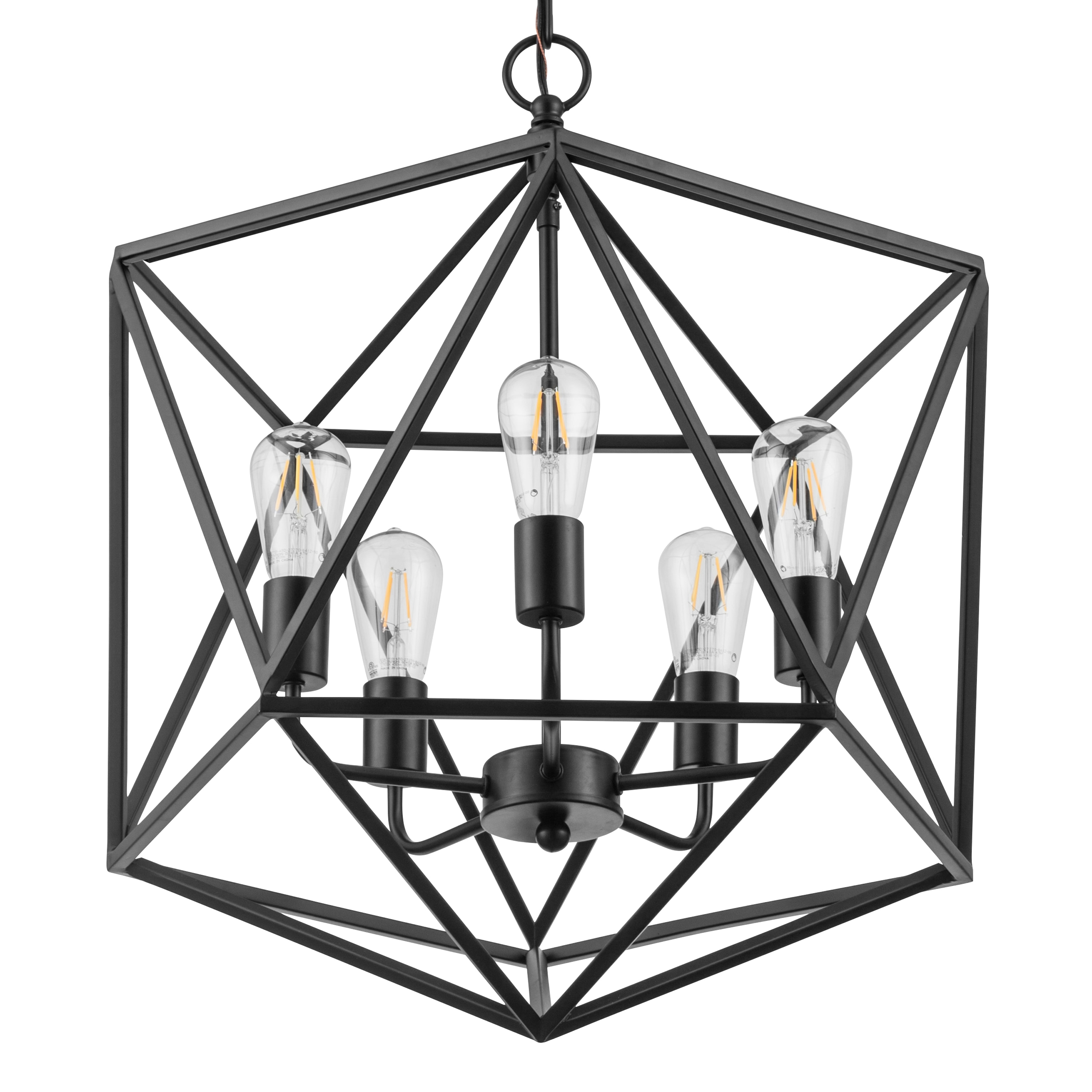 matte black cage pendant light