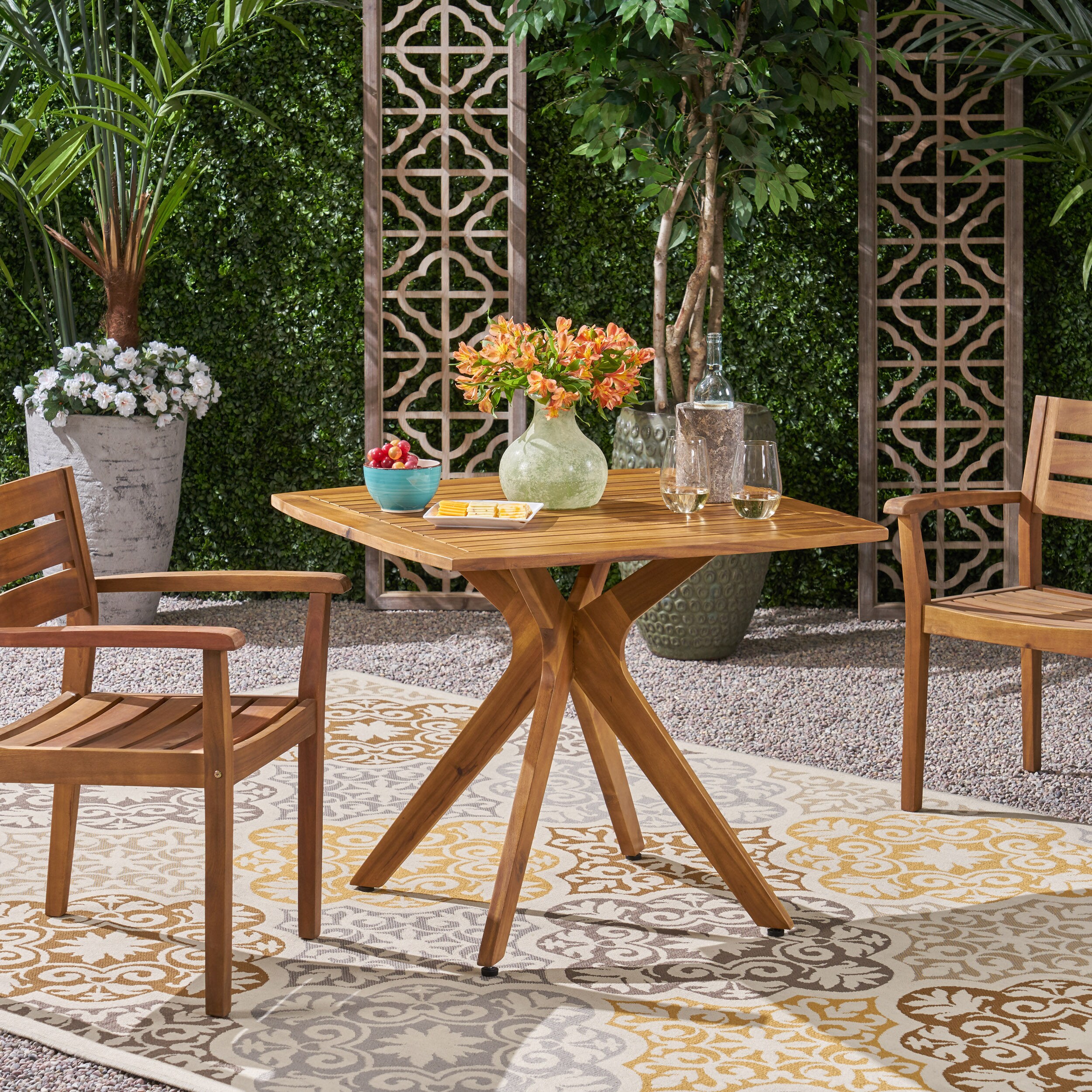 Best Selling Home Decor Taro Square Outdoor Dining Table 35.5-in W x 35 ...