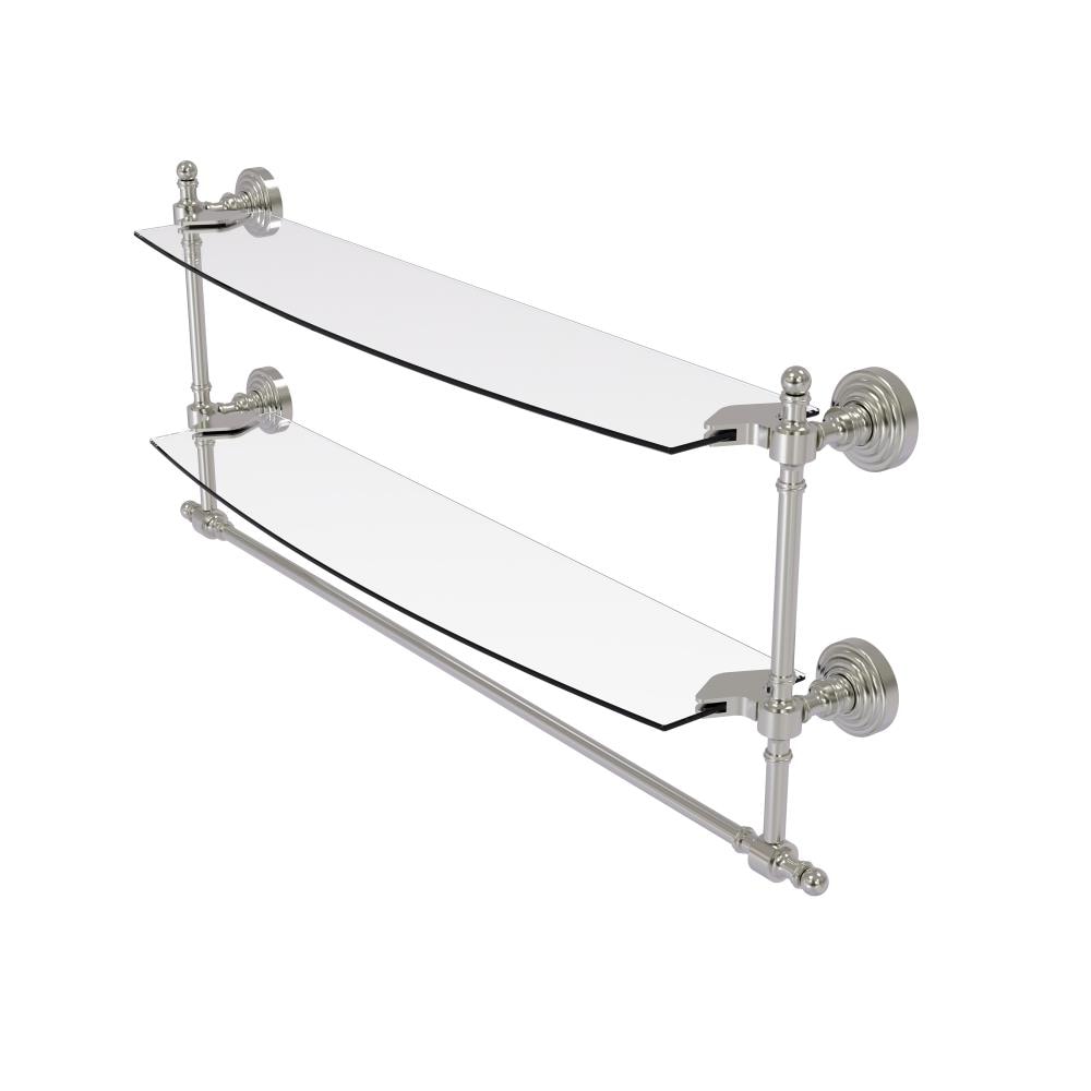Allied Brass RW-34TB/24-SN Retro Wave Satin Nickel 2 -Tier Wall mount Bathroom Shelf ( 24-in x 15-in x 5-in )