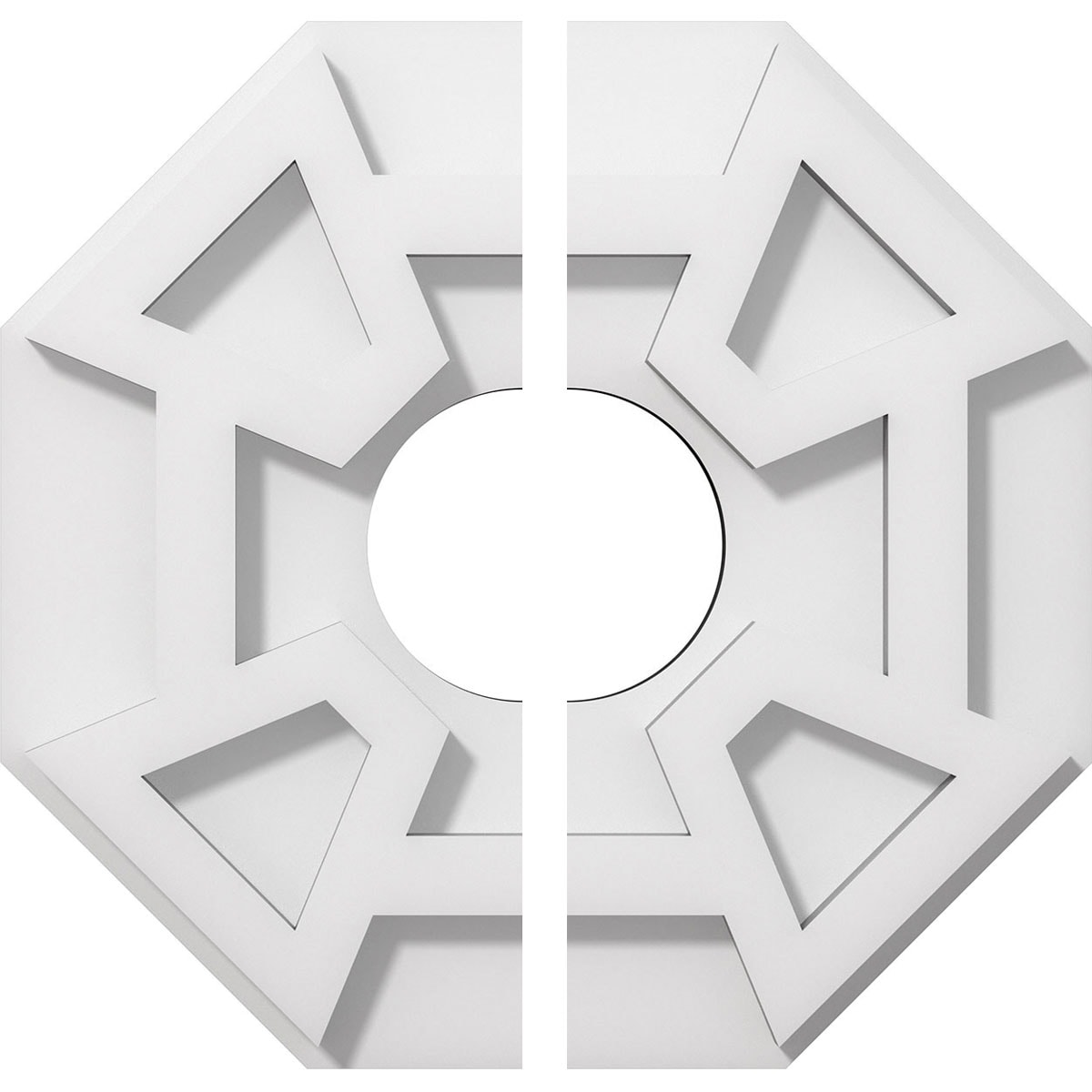 Ekena Millwork CMP10LG2-03000 Logan 10-in W x 10-in L Contemporary White PVC Split Ceiling Medallion