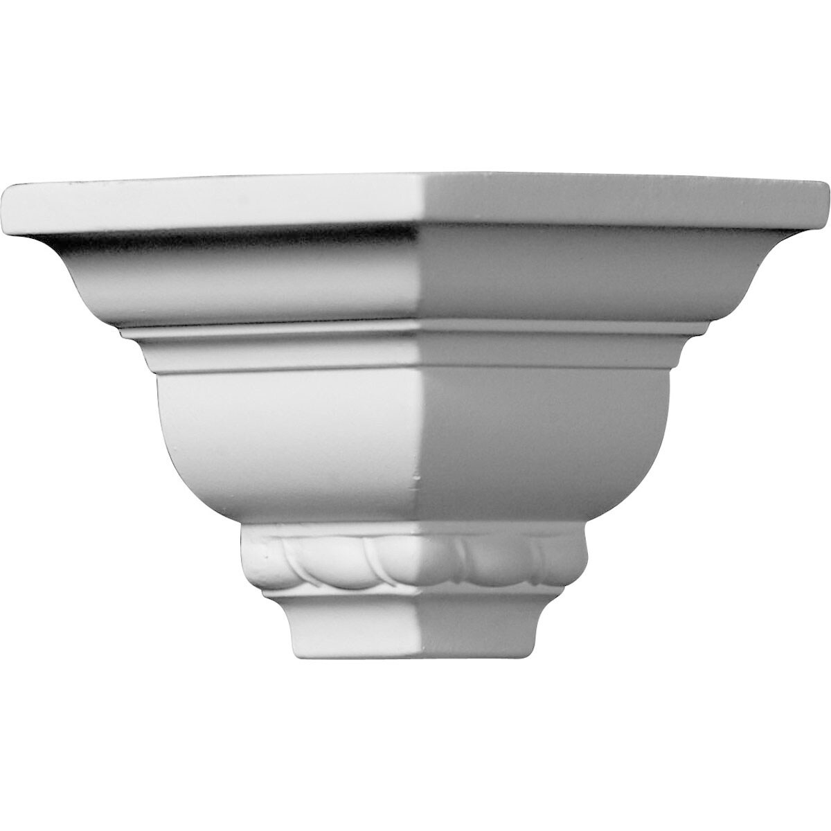 Ekena Millwork MOC02X02CR Crendon Bead and Barrel 3-1/4-in x 3-in Interior Primed Polyurethane Traditional 205366 Outside corner Crown Moulding Block