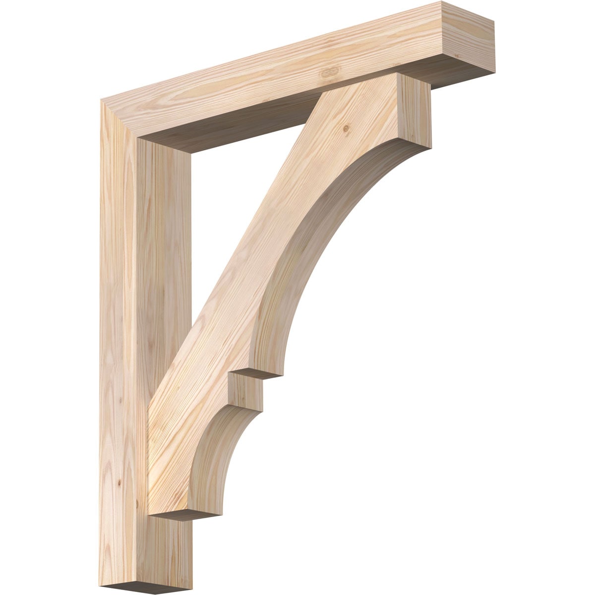 Ekena Millwork 1462156 Balboa block smooth bracket with offset brace 5-1/2-in x 30-in x 34-in Douglas fir Brown Wood Standard bracket