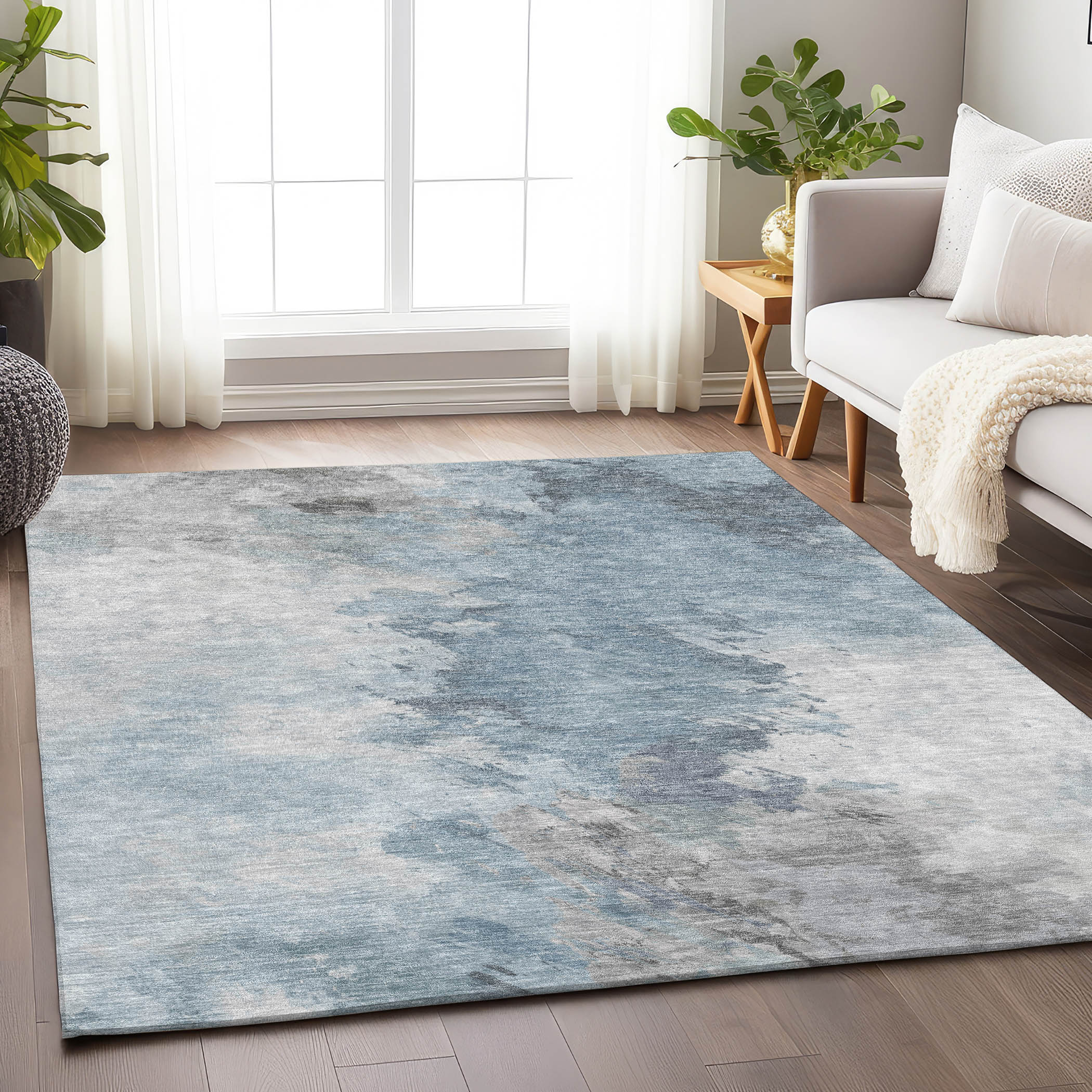 Addison Rugs ACN1675SK5X8 Chantille ACN1675SK 5 x 7 (ft) Loomed Sky Rectangular Indoor/Outdoor Machine washable Pet Friendly Area rug