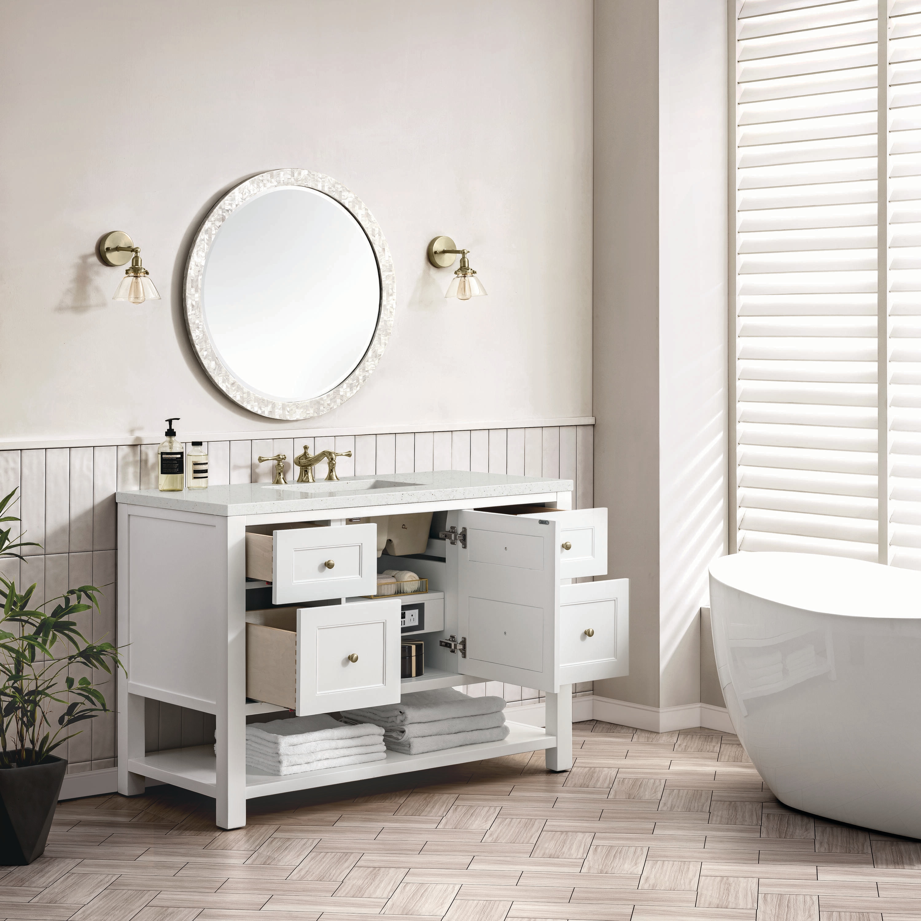 James Martin Vanities 330-V48-BW-3LDL Bath-Vanity-Combo - View #4