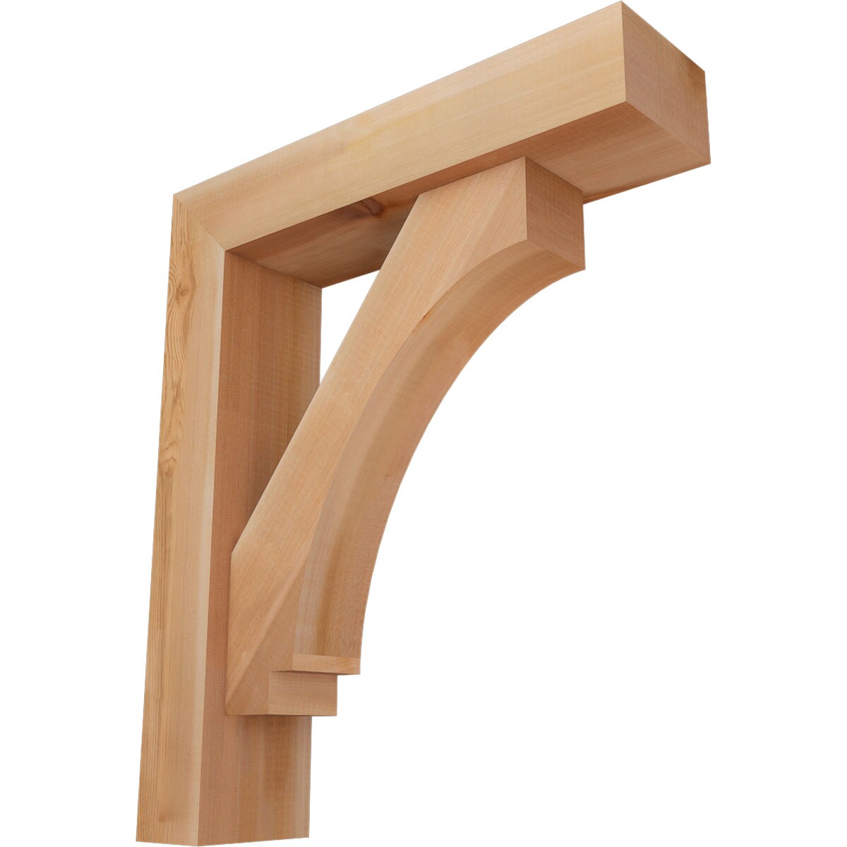 Ekena Millwork 1462742 Imperial Block Smooth Bracket with Offset Brace 5-1/2-in x 22-in x 26-in Western red cedar Brown Wood Standard bracket