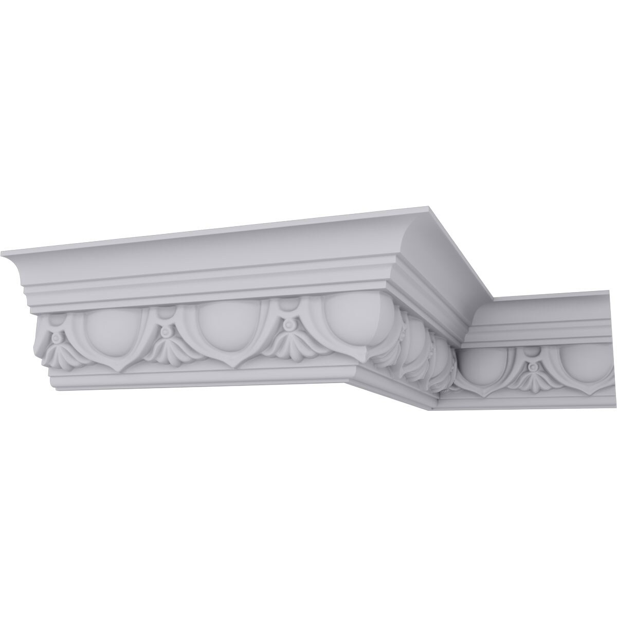 Ekena Millwork MLD07X06X09AR-CASE-8 6-1/8-in T x 7-3/8-in W x 7-ft 10-1/2-in L Primed Urethane Crown Moulding 8 -Pack