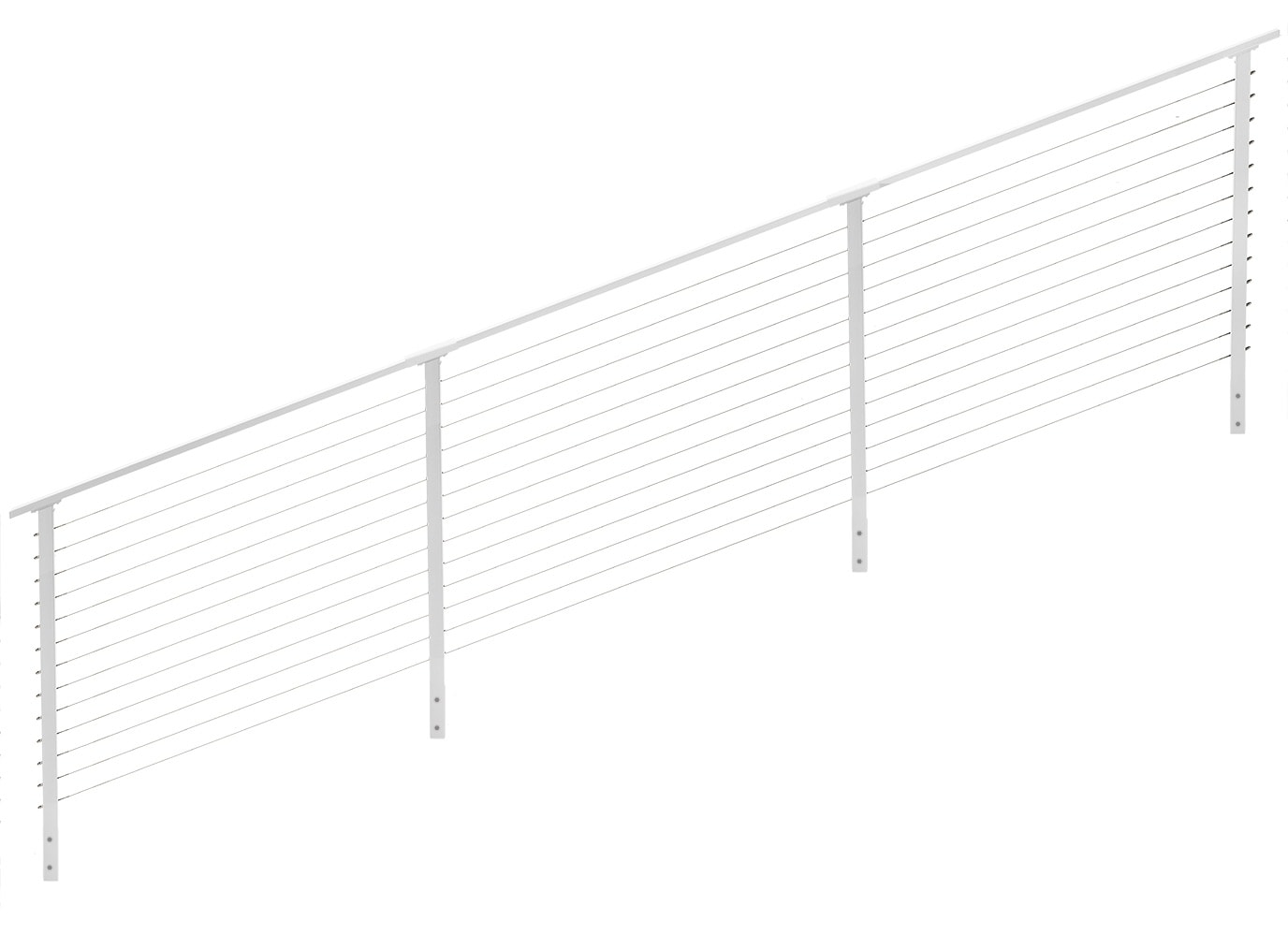 CityPost CP-14-W-S-F-42 Stair Face Mount 14-ft x 42-in White Steel Deck Cable Rail Kit