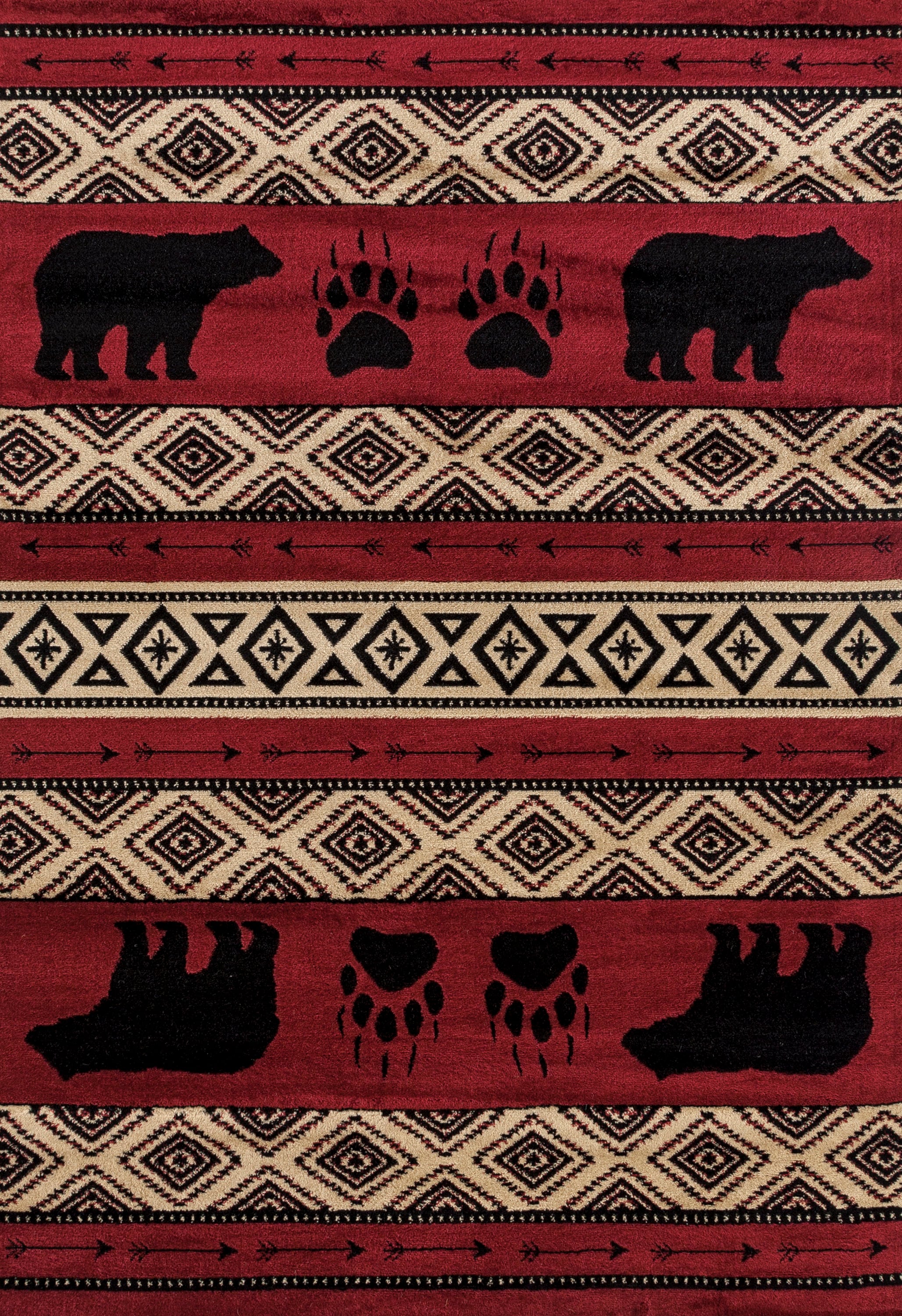 United Weavers Of America 712 30830 58 Woodside 5 x 7 (ft) Polypropylene Red Rectangular Indoor Abstract Area rug