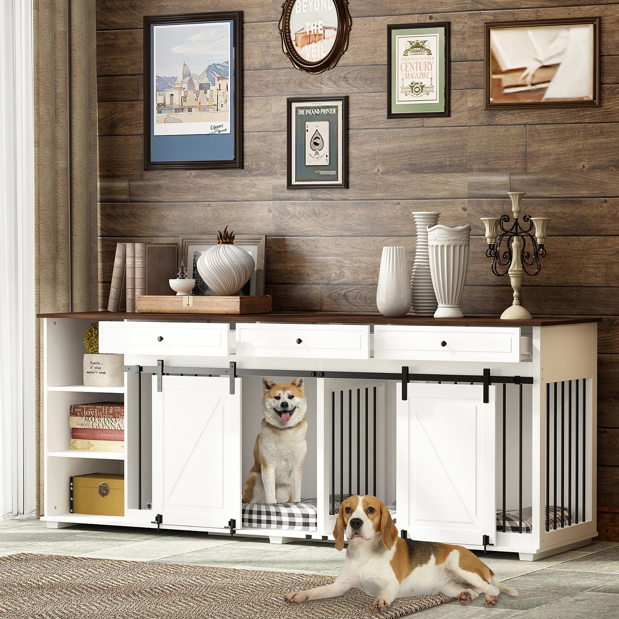 MIDHAM KF150169-01+02 Composite Indoor Large Dog House