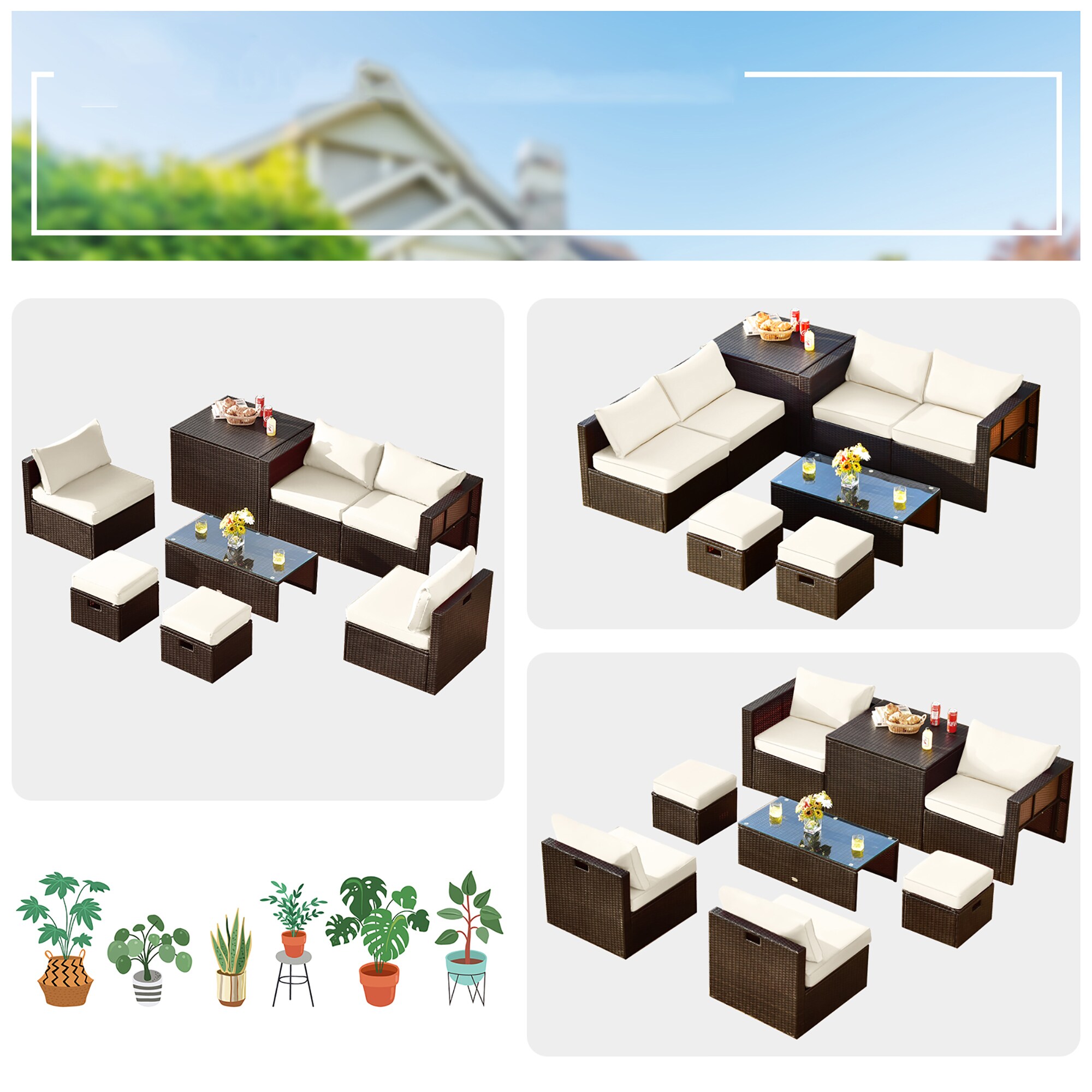 Costway HW68592WH+ Patio-Conversation-Sets - View #7