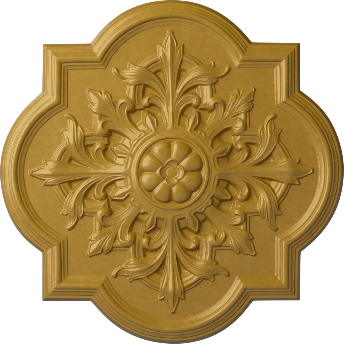 Ekena Millwork CM34BOIGS Bonetti 31.25-in W x 31.25-in L Painted Iridescent Gold Polyurethane Whole Ceiling Medallion