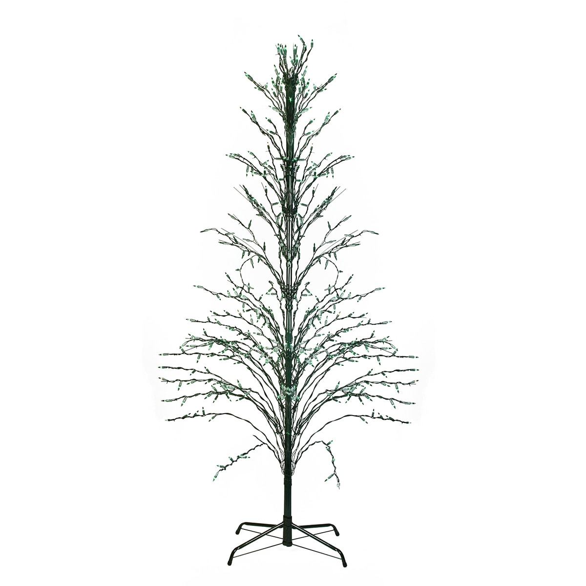 Northlight 32606086 48-in Freestanding Tree Yard decoration with Green Incandescent Lights