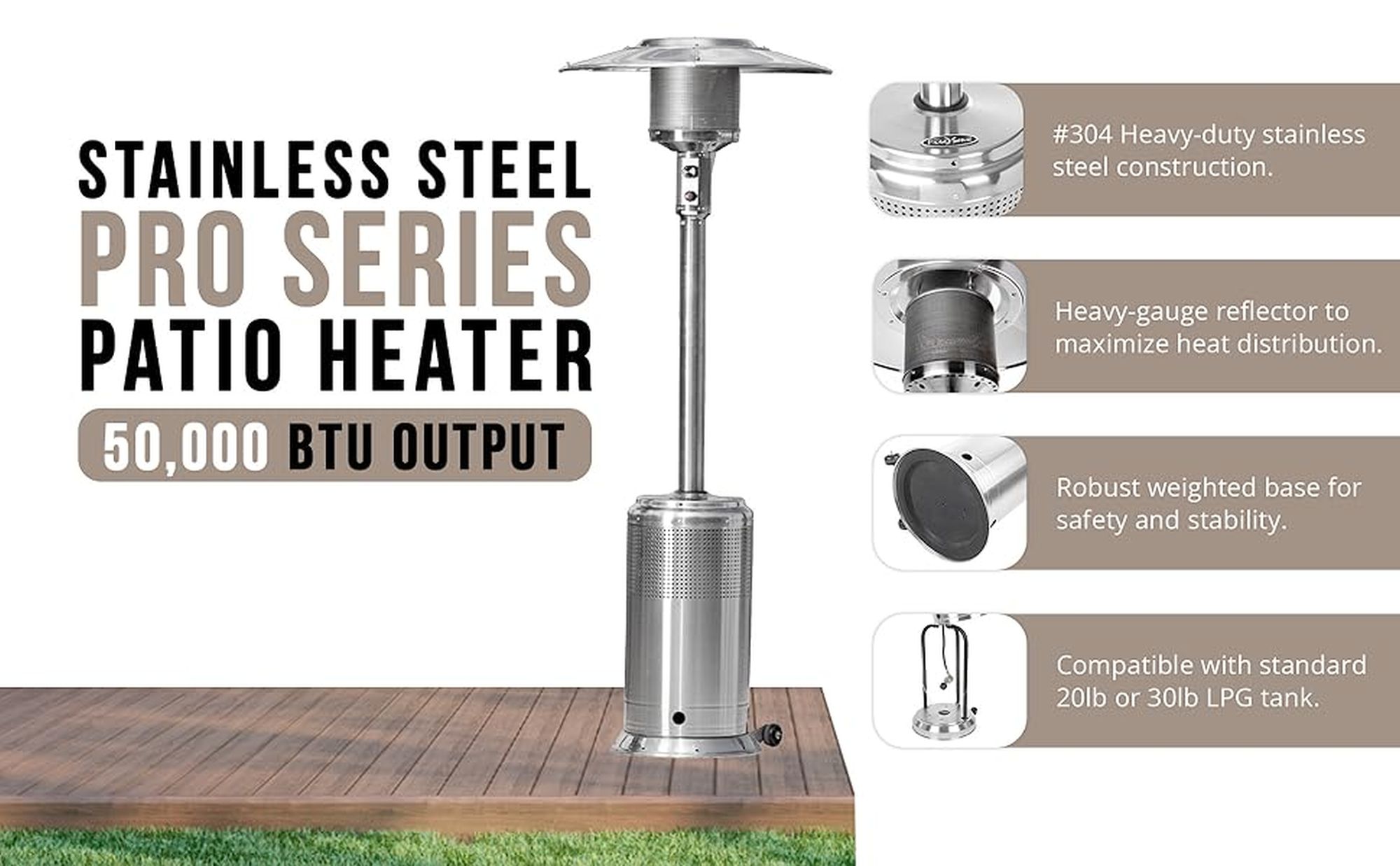 Fire Sense 61436 Outdoor-Gas-Patio-Heaters - View #9