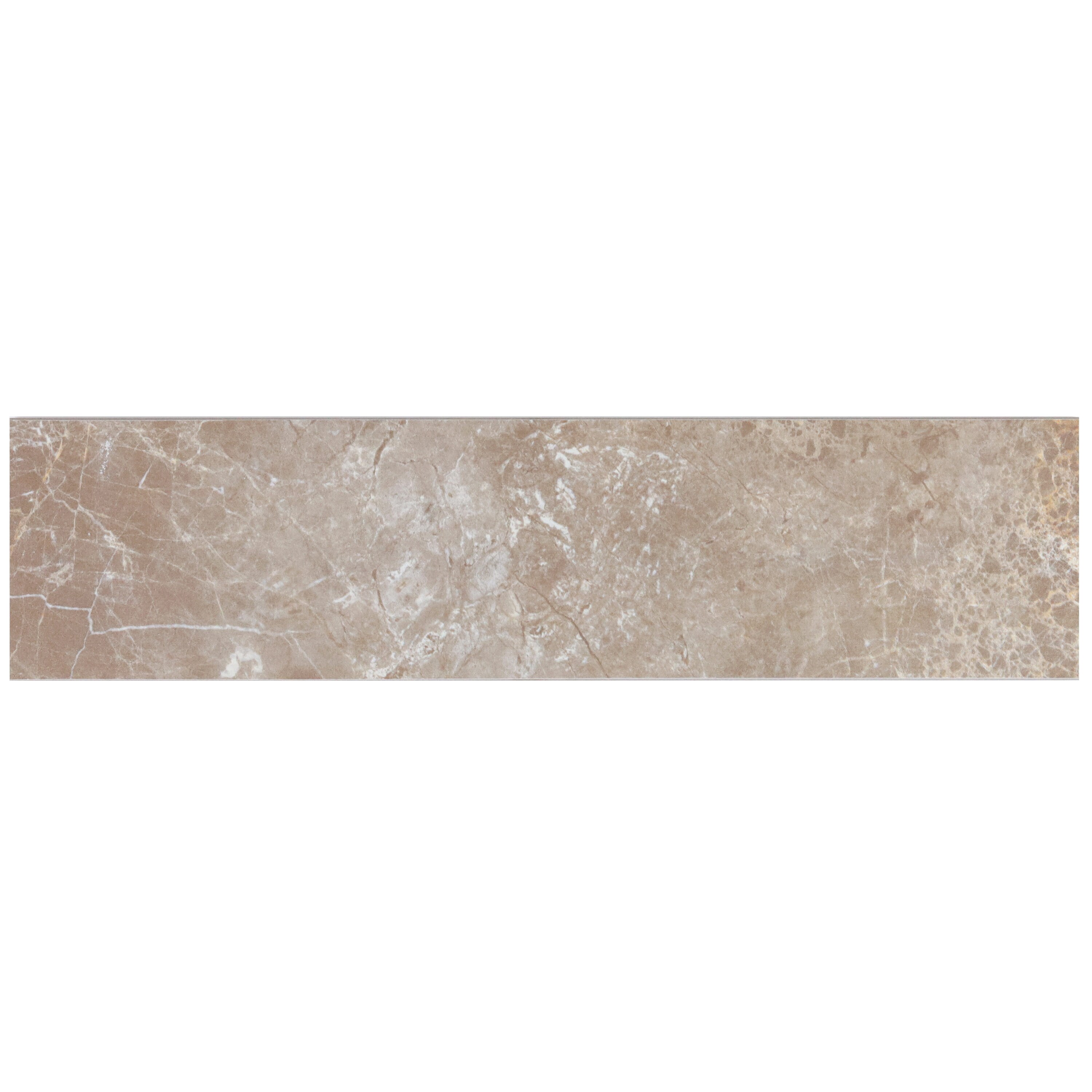 Artmore Tile EXT3RD109446 Sample- Positano Tortora Gray 4-in x 16-in Polished Porcelain Marble Look Floor and Wall Tile