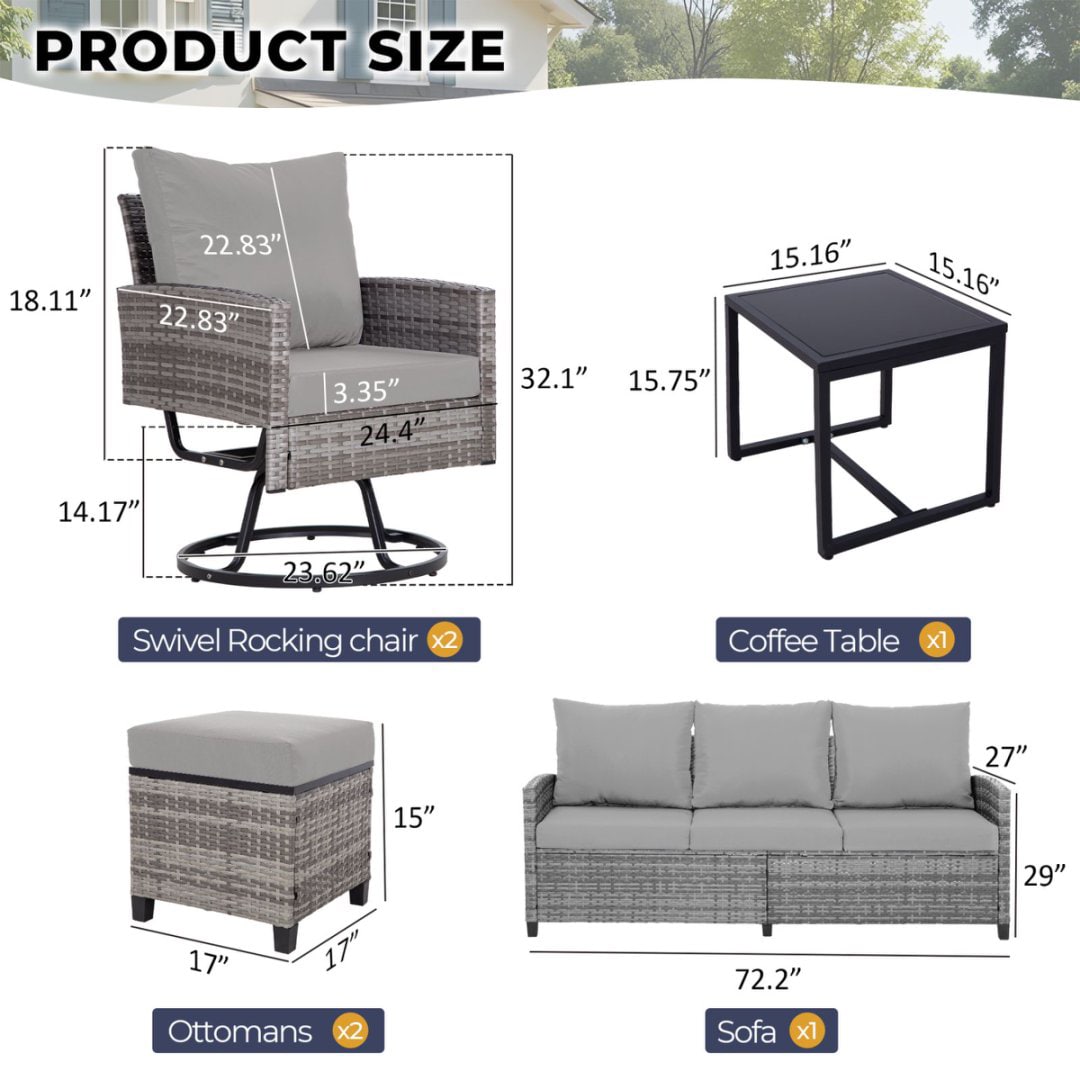 EarlGrove LS-MZ300712GYGY Patio-Conversation-Sets - View #3