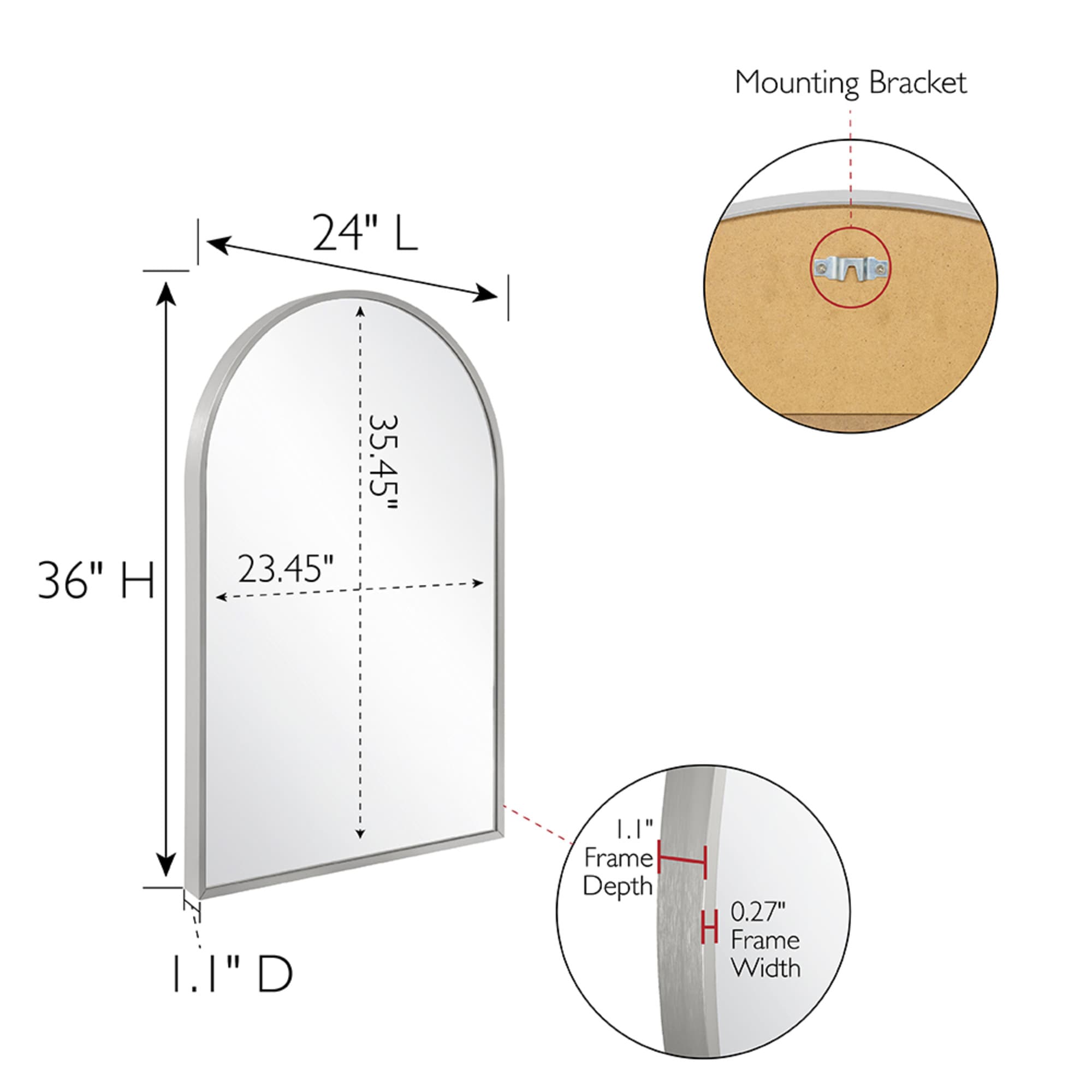Design House 596726-SLV Framed-Bath-Mirrors - View #6