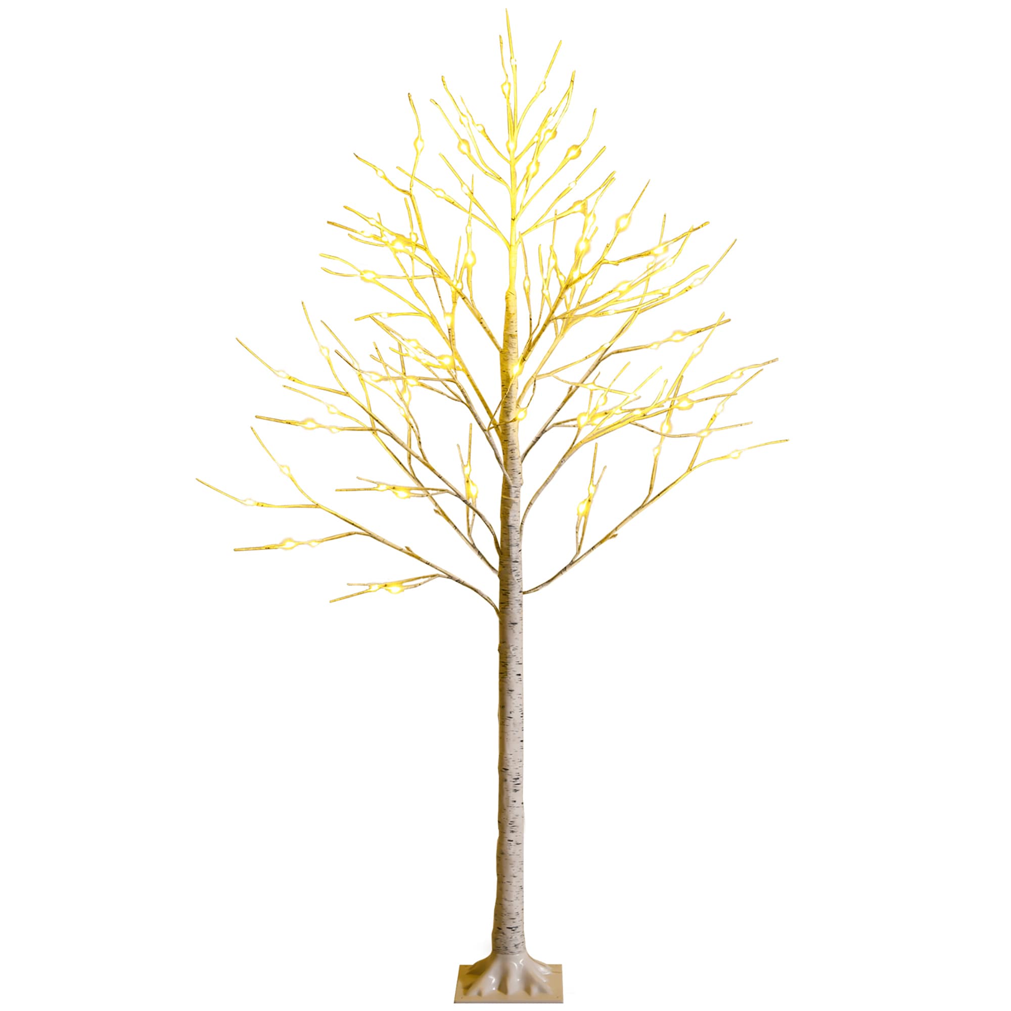 Costway CM23469US 6-ft Pre-lit Slim White Artificial Christmas Tree with White LED Lights