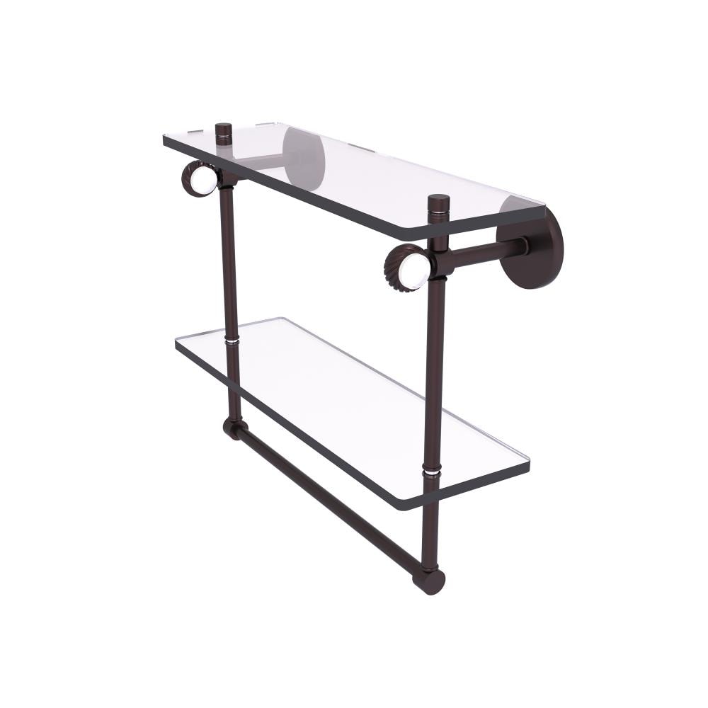 Allied Brass CV-2TBT-16-ABZ Clearview Antique Bronze 2 -Tier Wall mount Bathroom Shelf ( 16-in x 12.8-in x 5-in )
