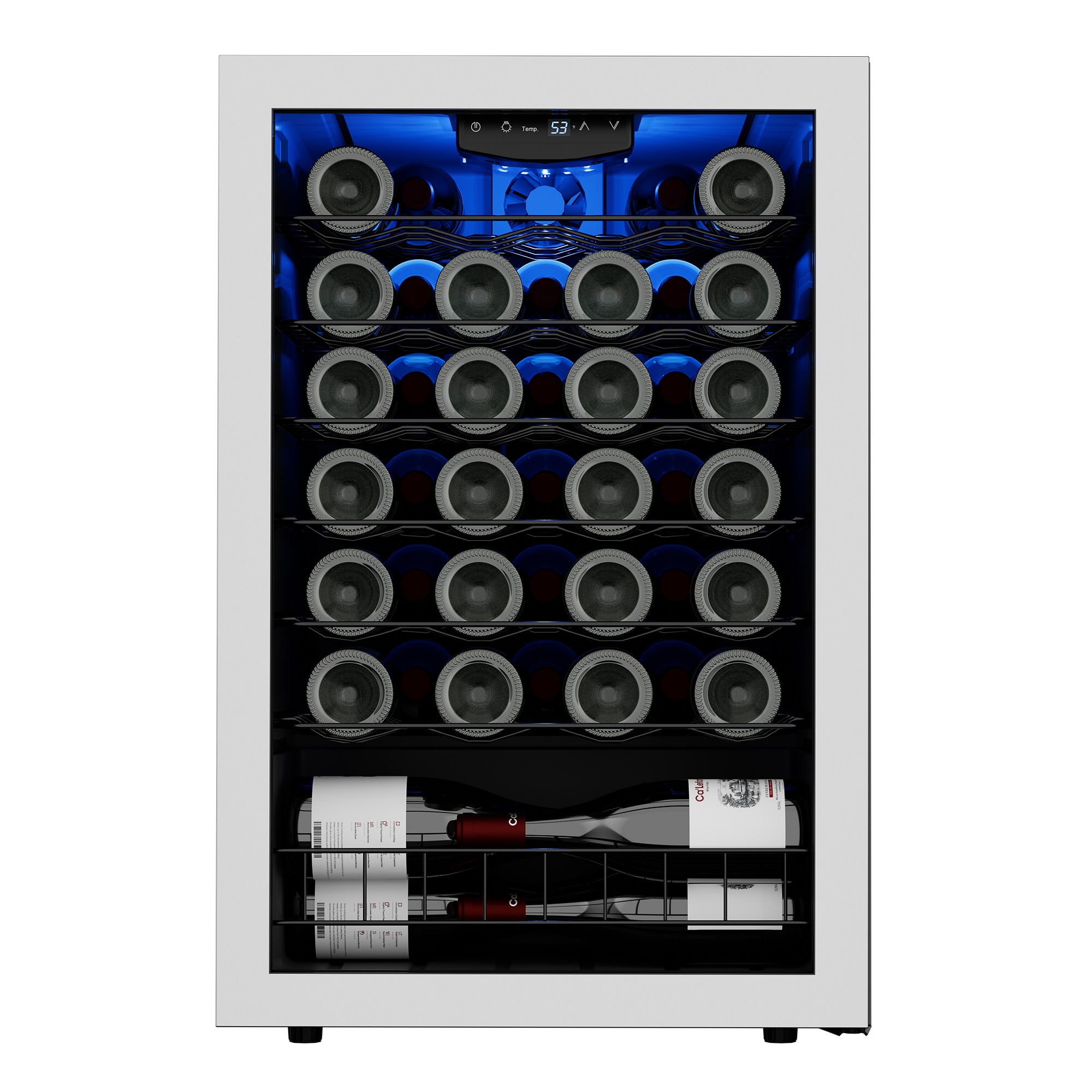 Ca'Lefort CLF-WSJC130-LS 21.1-Inches W 48 -Bottles Stainless steel Freestanding Indoor Wine Cooler
