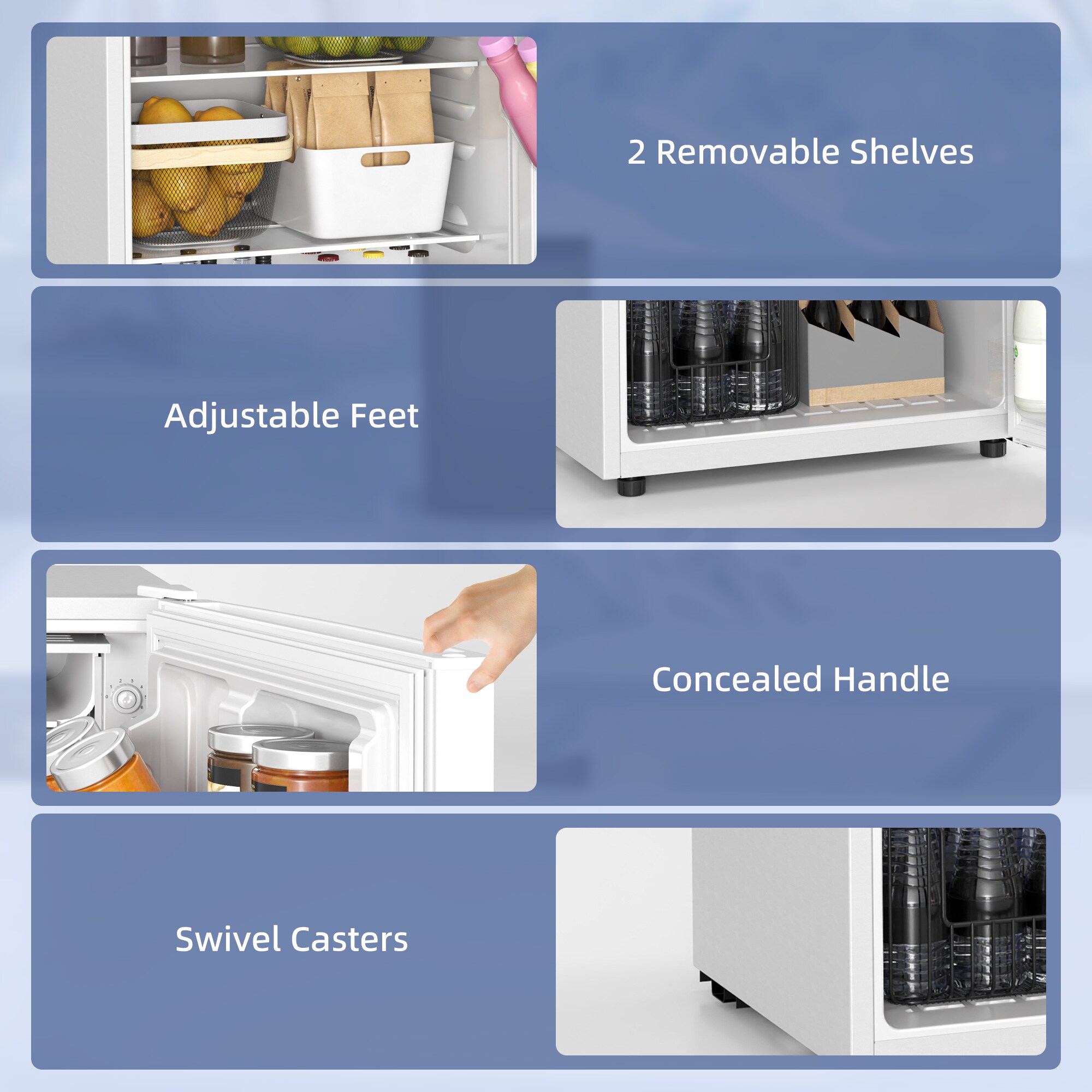 HomCom 800-204V80WT Top-Freezer-Refrigerators - View #9