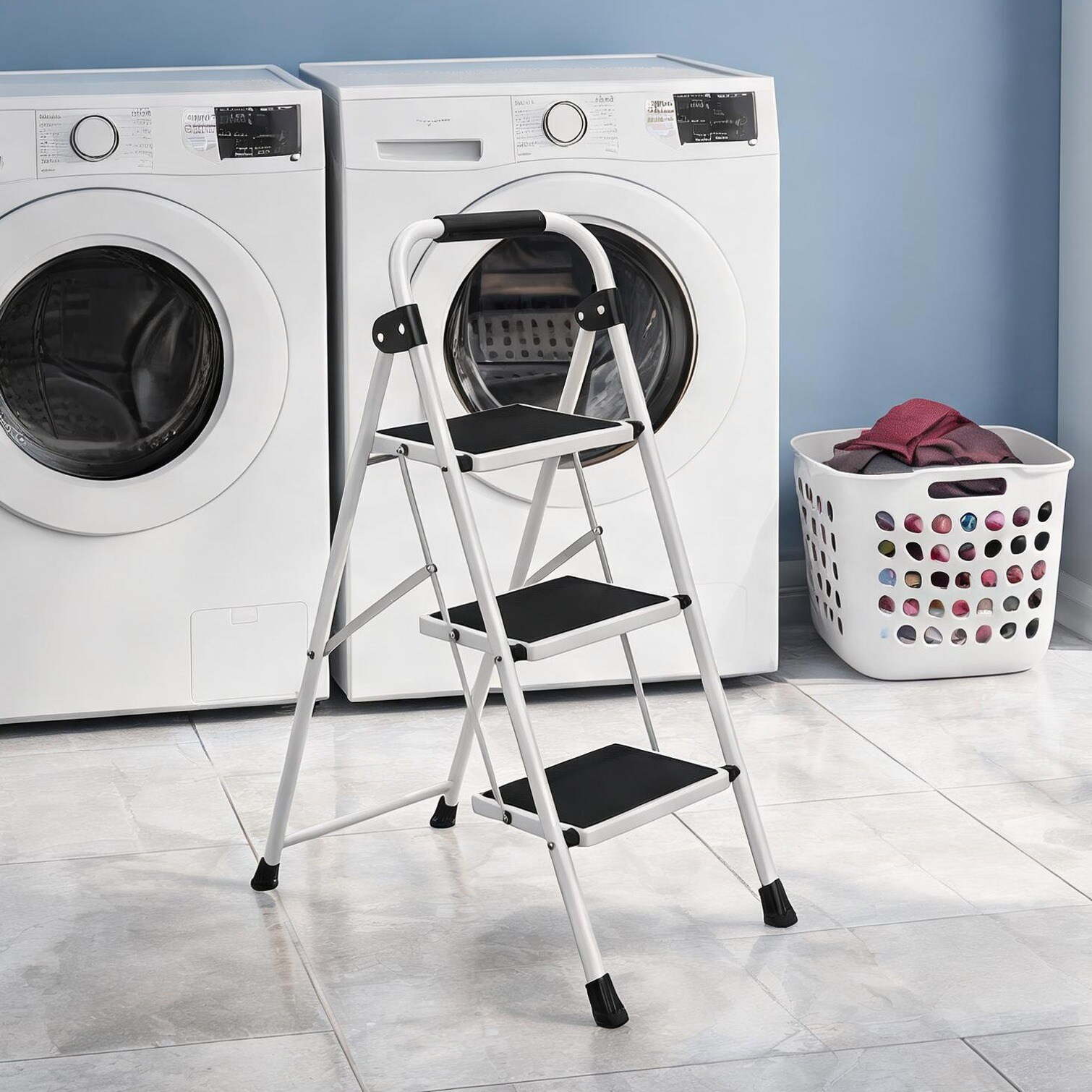 SunJet 25.6 x 15.7 x 35.8 Ladder featuring Folding Design with 2-Inch Slim Folding Step Stool