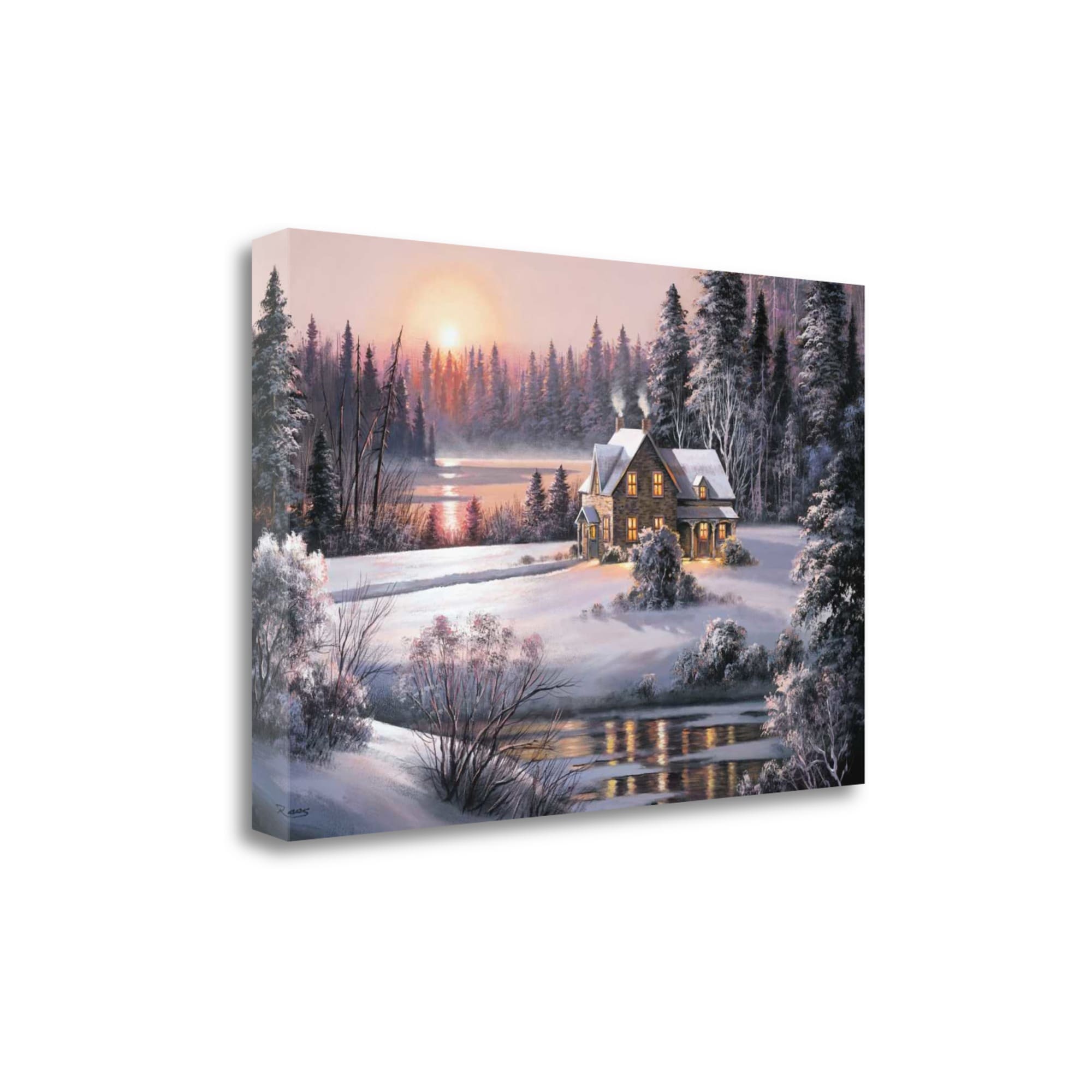 Tangletown Fine Art CA308127-3926C Winter Sunset Dubravko Raos 26-in H x 39-in W Landscape Print on Canvas