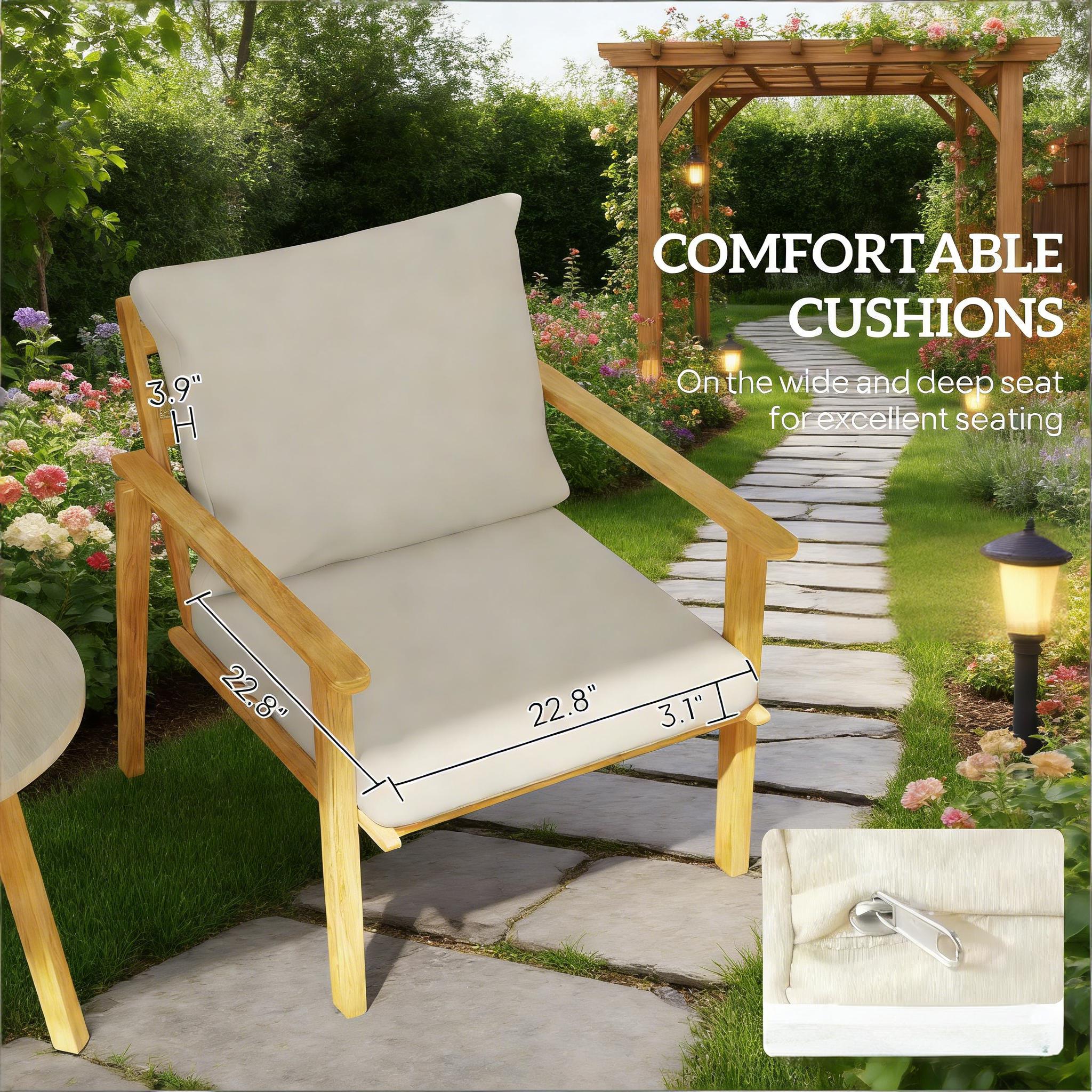 GDFStudio Freja Nordic Scandinavian 3-Piece Steel Patio Bistro Set with ...