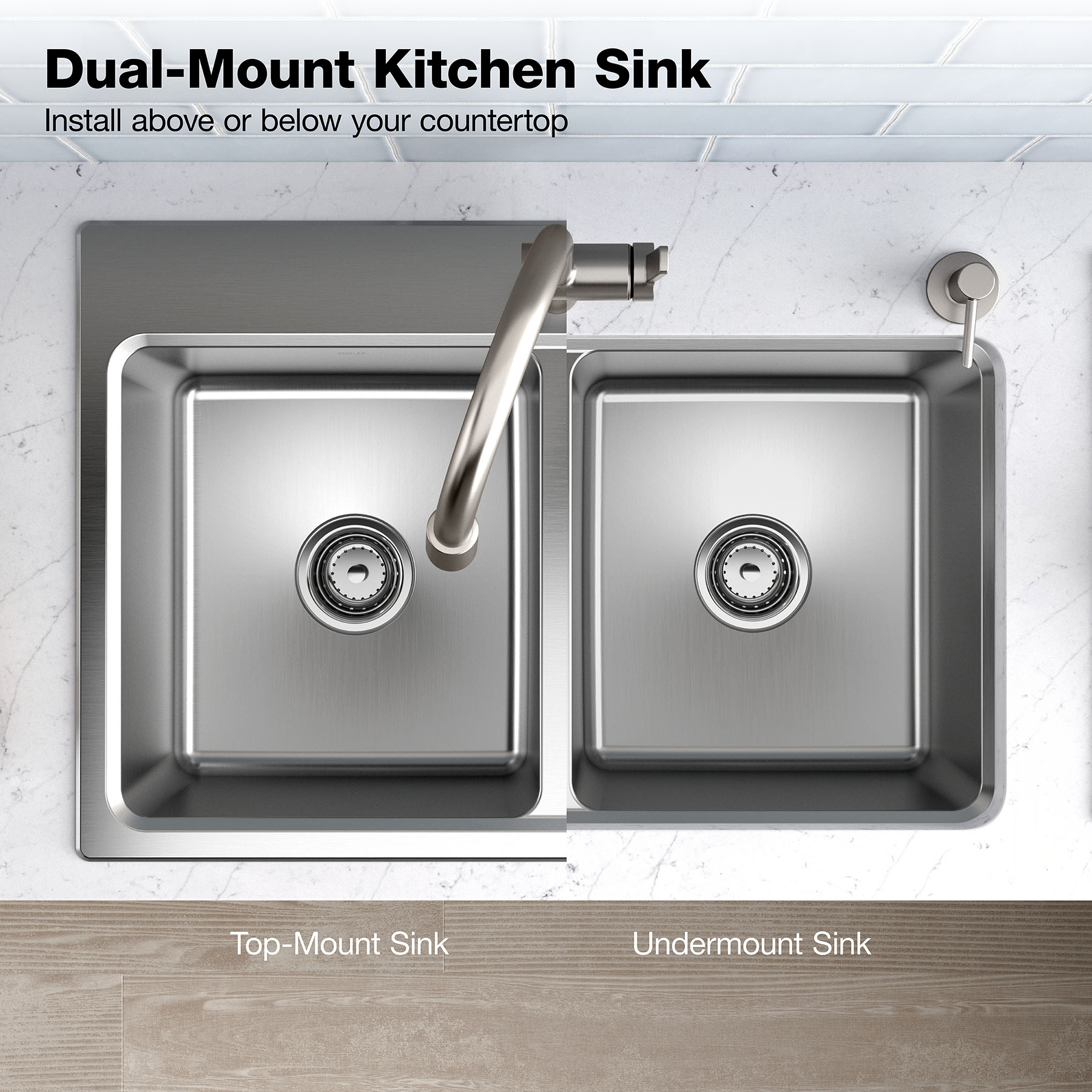 Kohler Prologue Dual Mount 33 In X 22 In Stainless Steel Double Equal