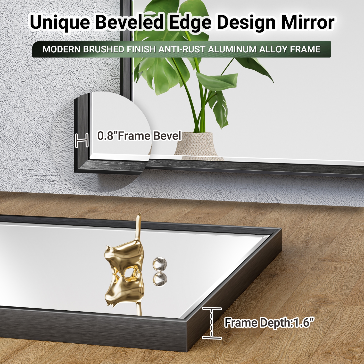 QueenFun MFMB3036BK Framed-Bath-Mirrors - View #2