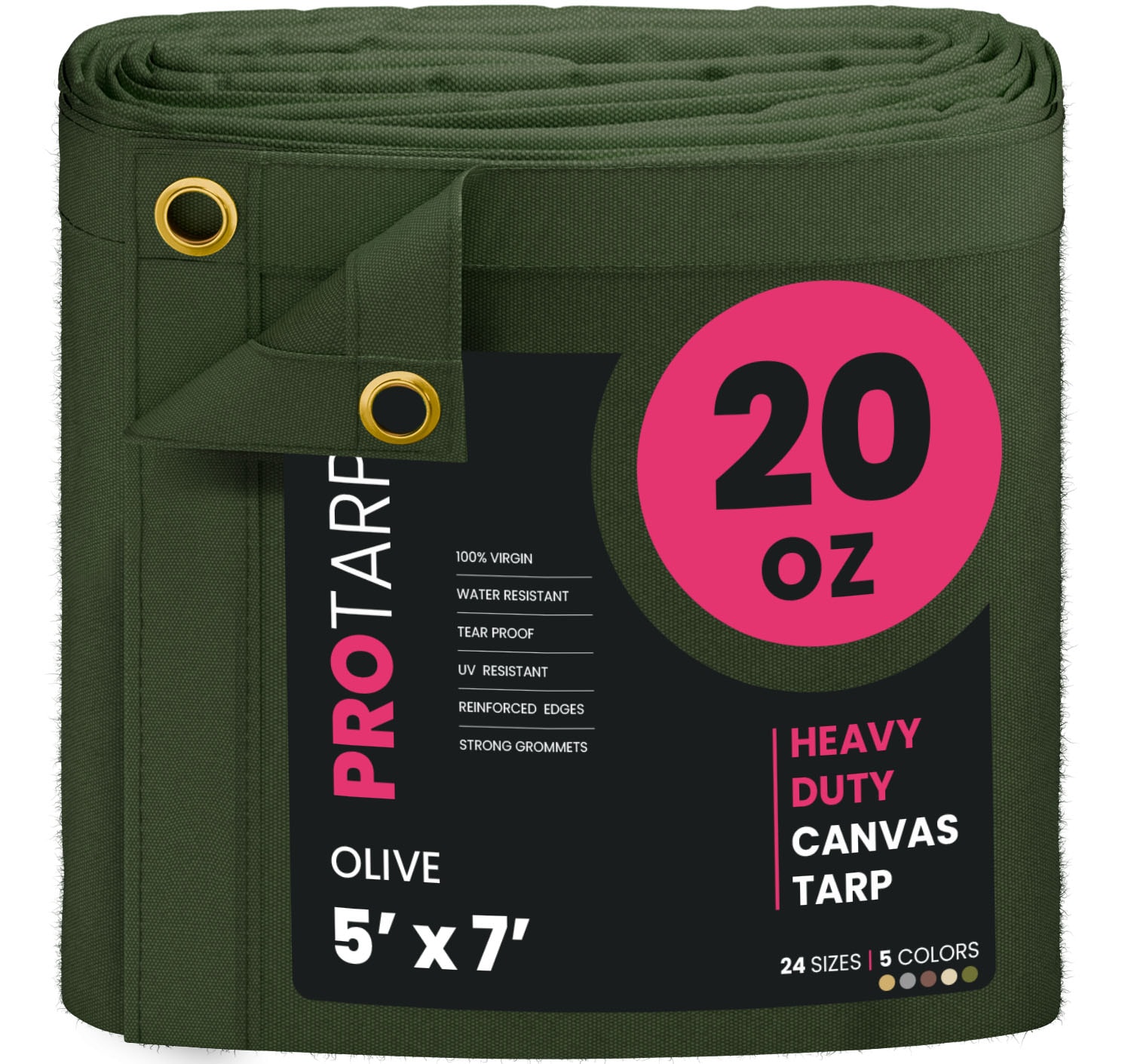 PROTARP PT-403-5X7 5-ft x 7-ft Green Waterproof Standard Polyester 36-mil Tarp