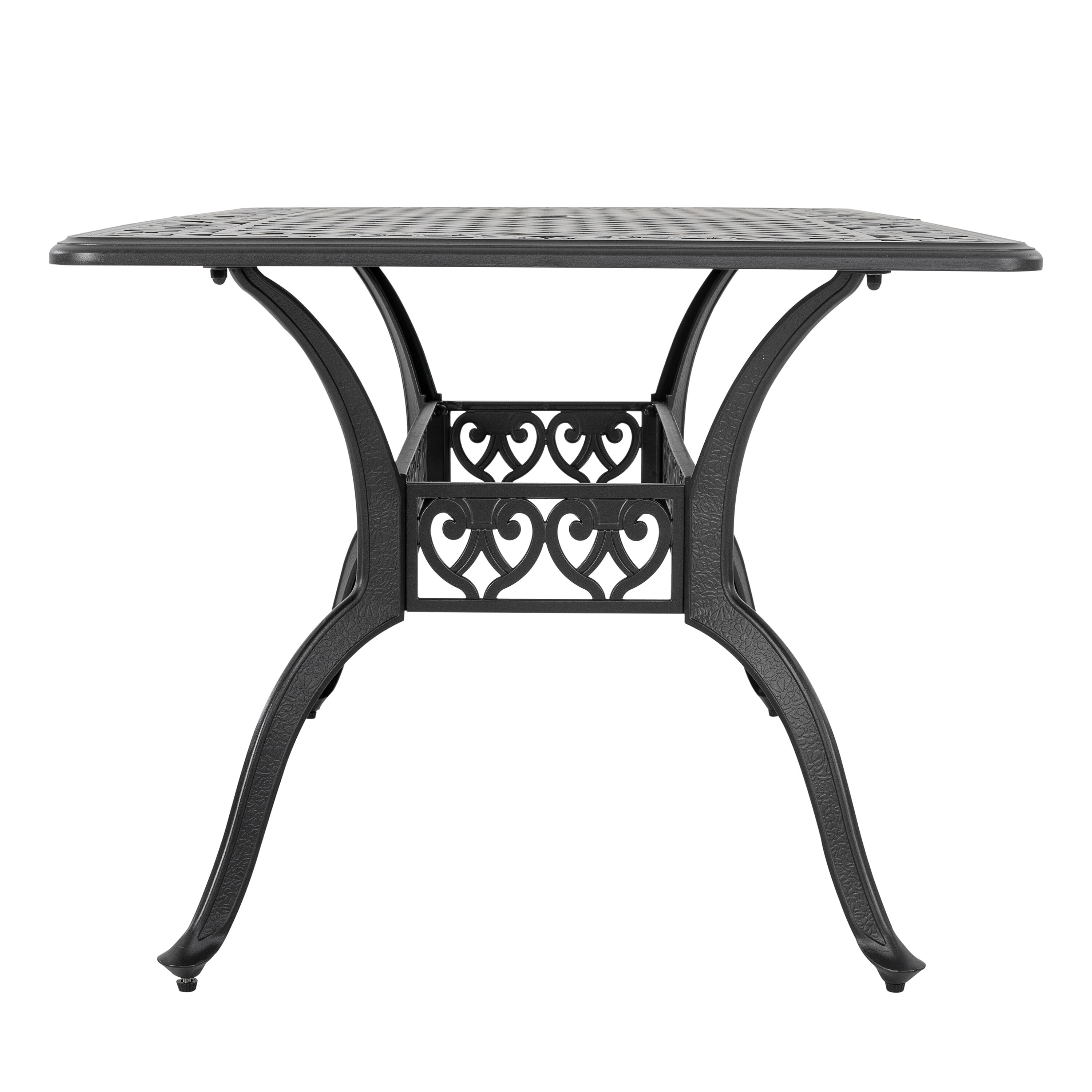 Black and Gold Speckled Cast Aluminum 6-Person Patio Dining Set