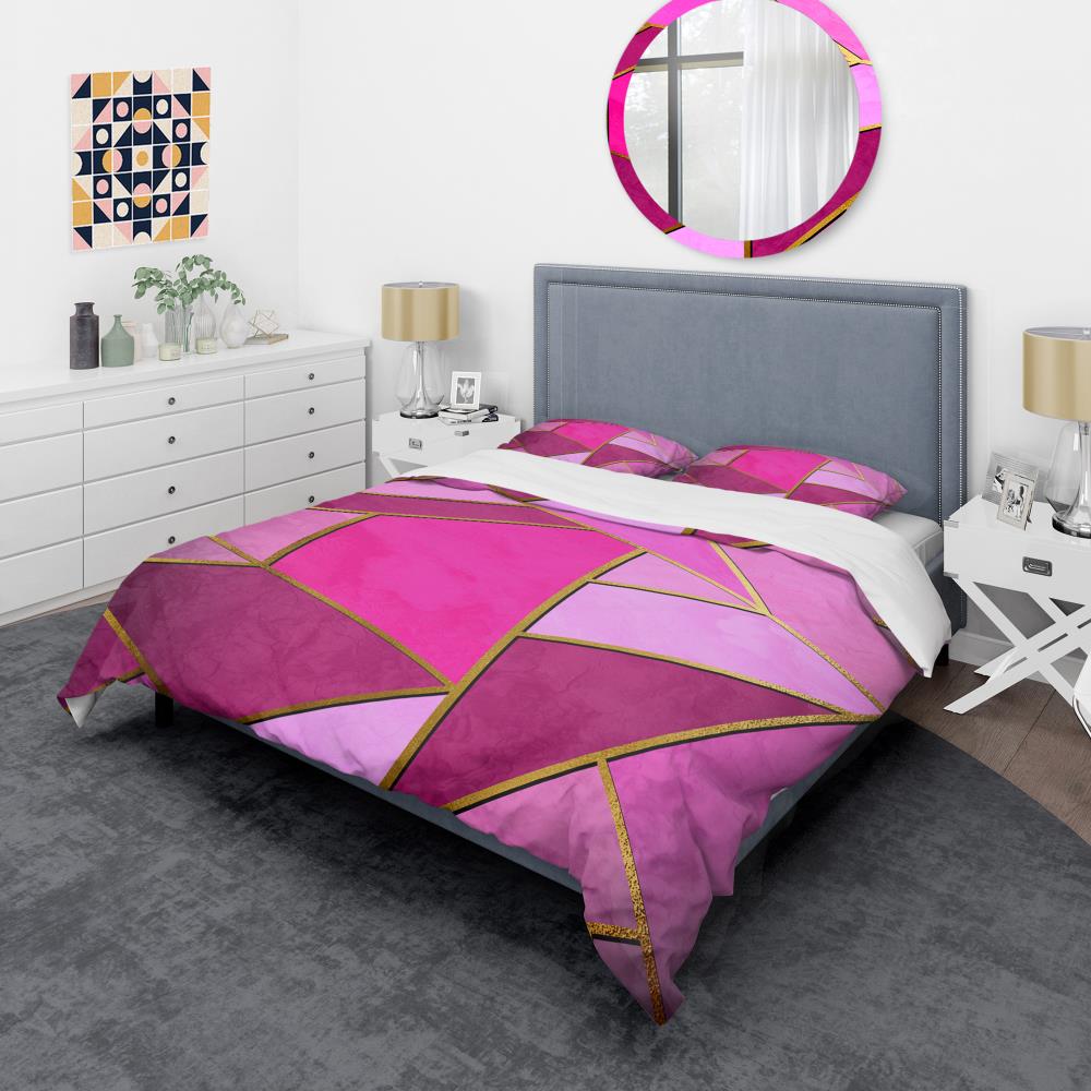 Designart BED19159-K 3 -Piece Purple King Duvet cover Set