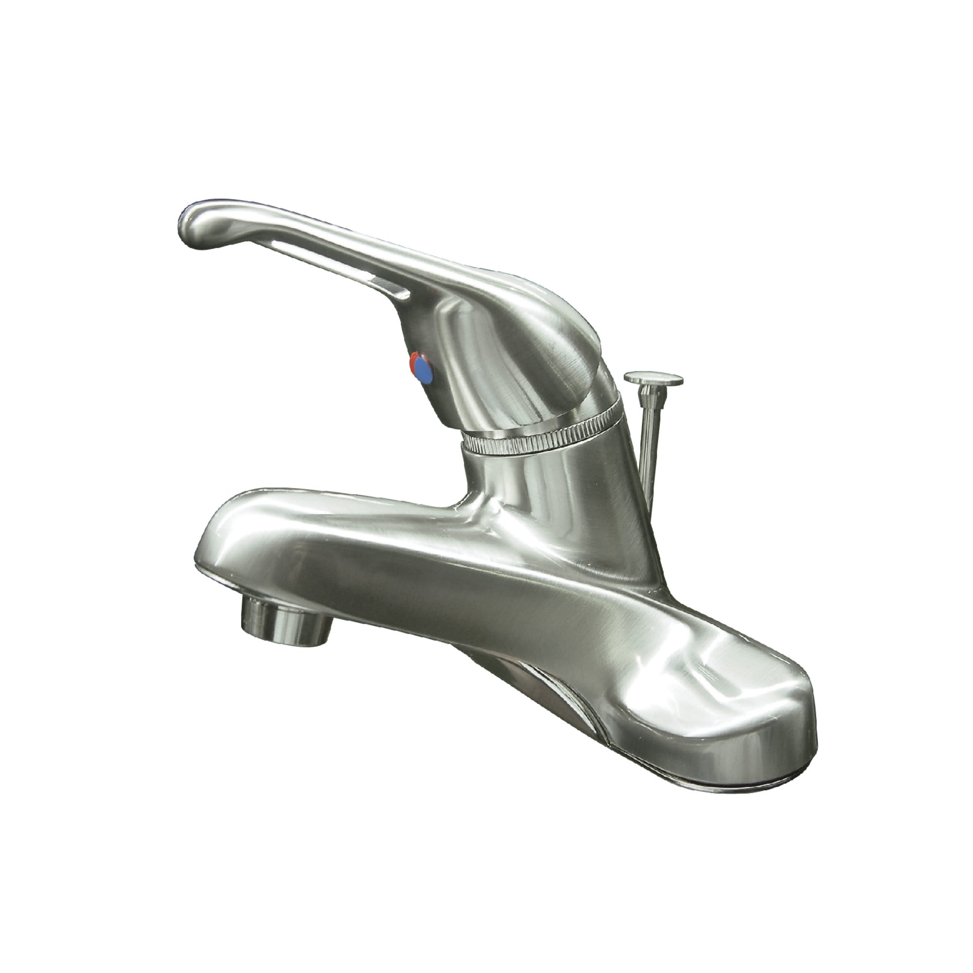 Elements of Design EB518 Wyndham Satin nickel 4-in centerset 1-handle Low-arc Residential Handle Bathroom Sink Faucet with Drain