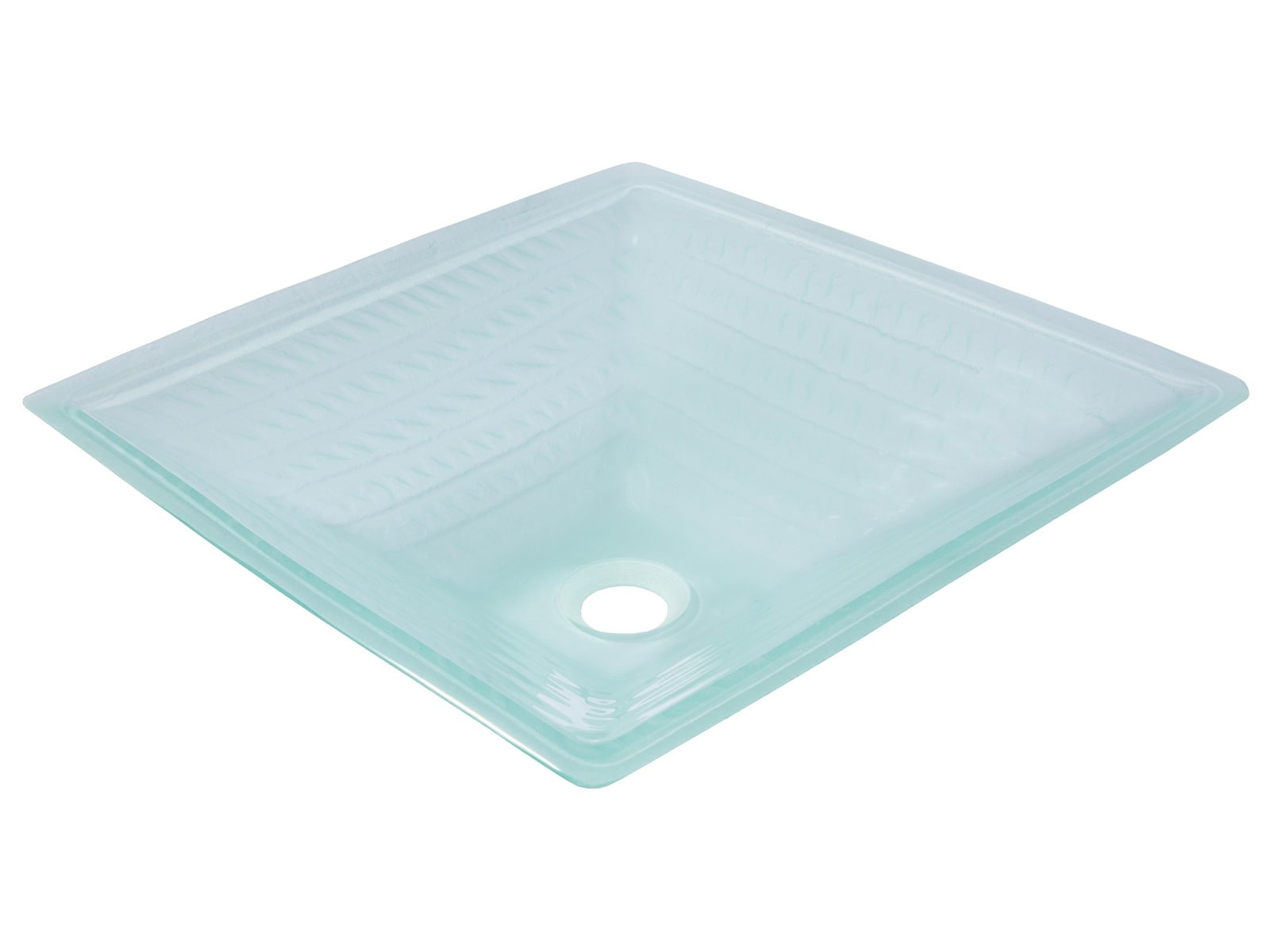 Clear Tempered Glass Square Above-Counter Vessel Sink
