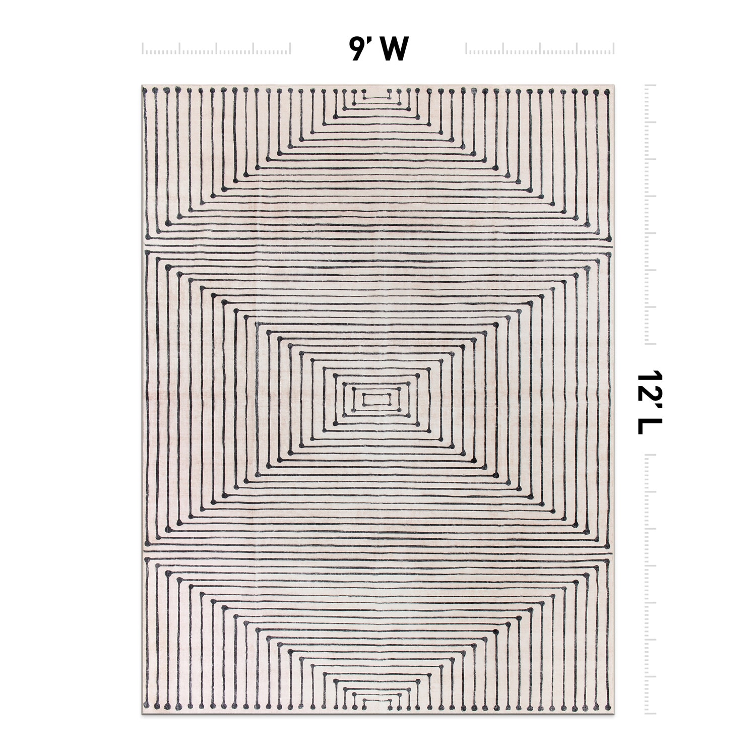 World Rug Gallery WR73BEIGE9X12 Stanford 9 x 12 (ft) Flatweave Beige Rectangular Indoor Geometric Global Machine washable Pet Friendly Area rug