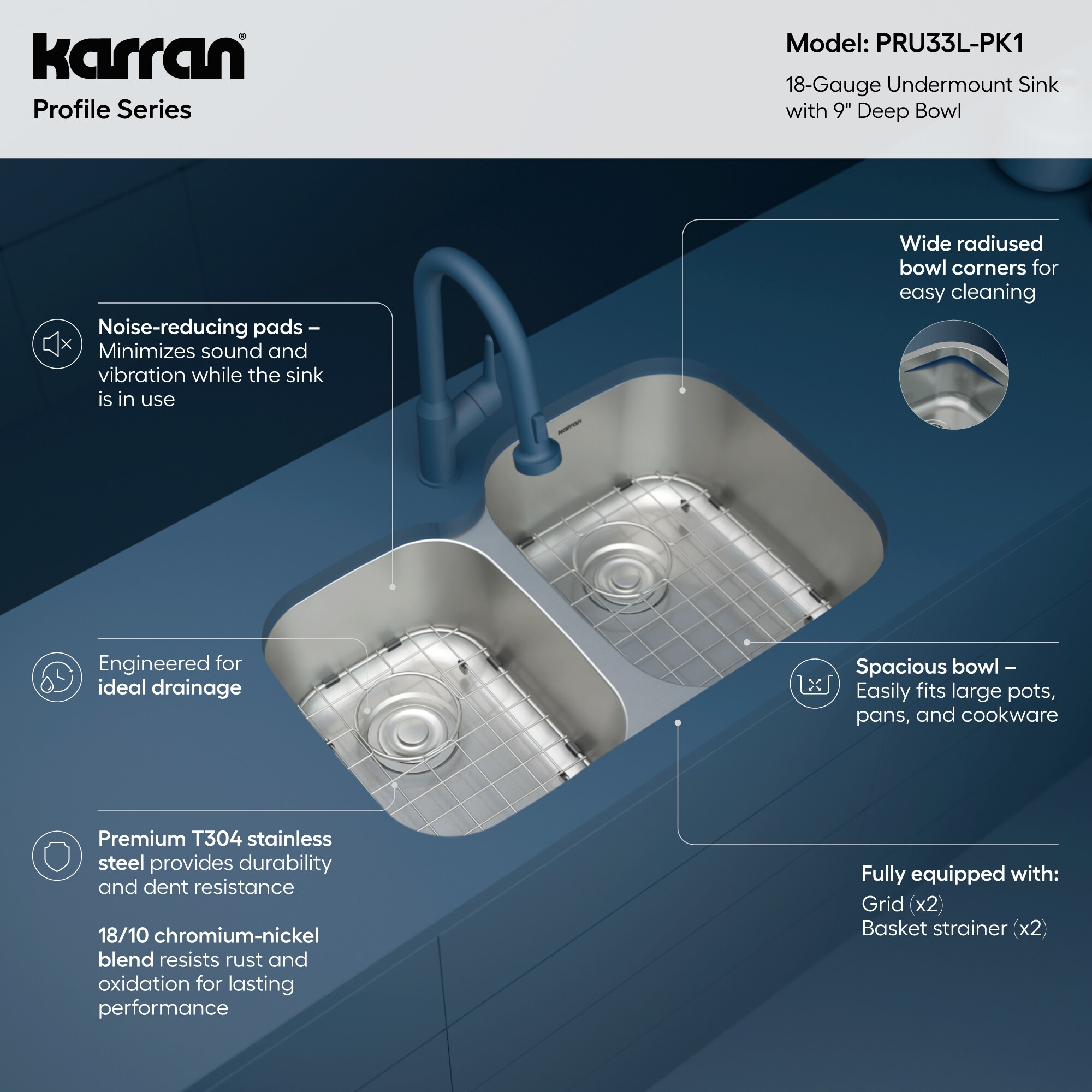 Karran PRU33L-PK1 Kitchen-Sinks - View #4