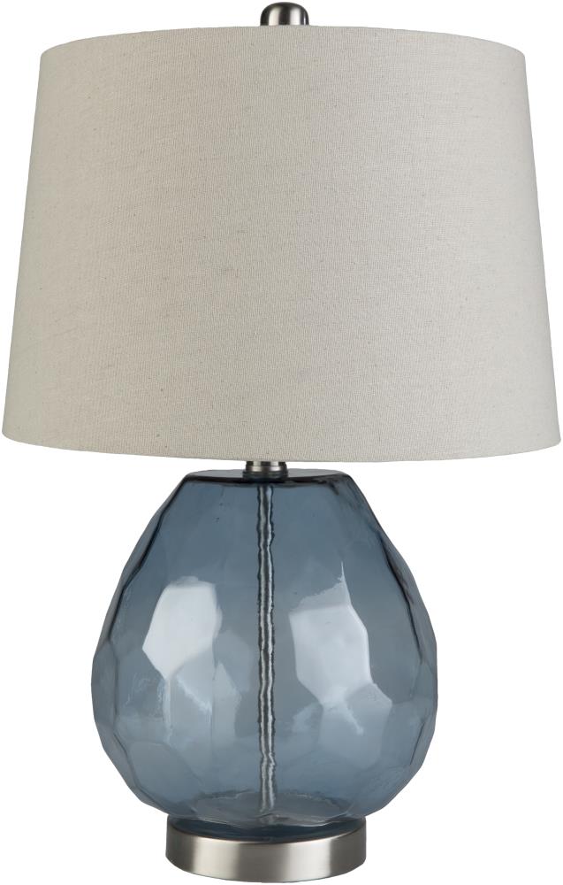 Surya LKR-002 Larkspur 21.88-in Sky Blue 3-way Table Lamp with Linen Shade