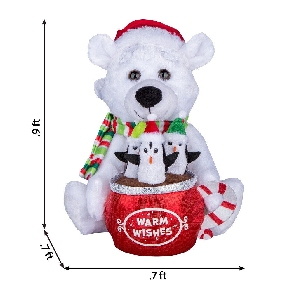 Holiday Living 11.02-in Lighted Musical Animatronic Decoration Bear  Battery-operated Batteries Included Christmas Decor in the Christmas Decor  department at