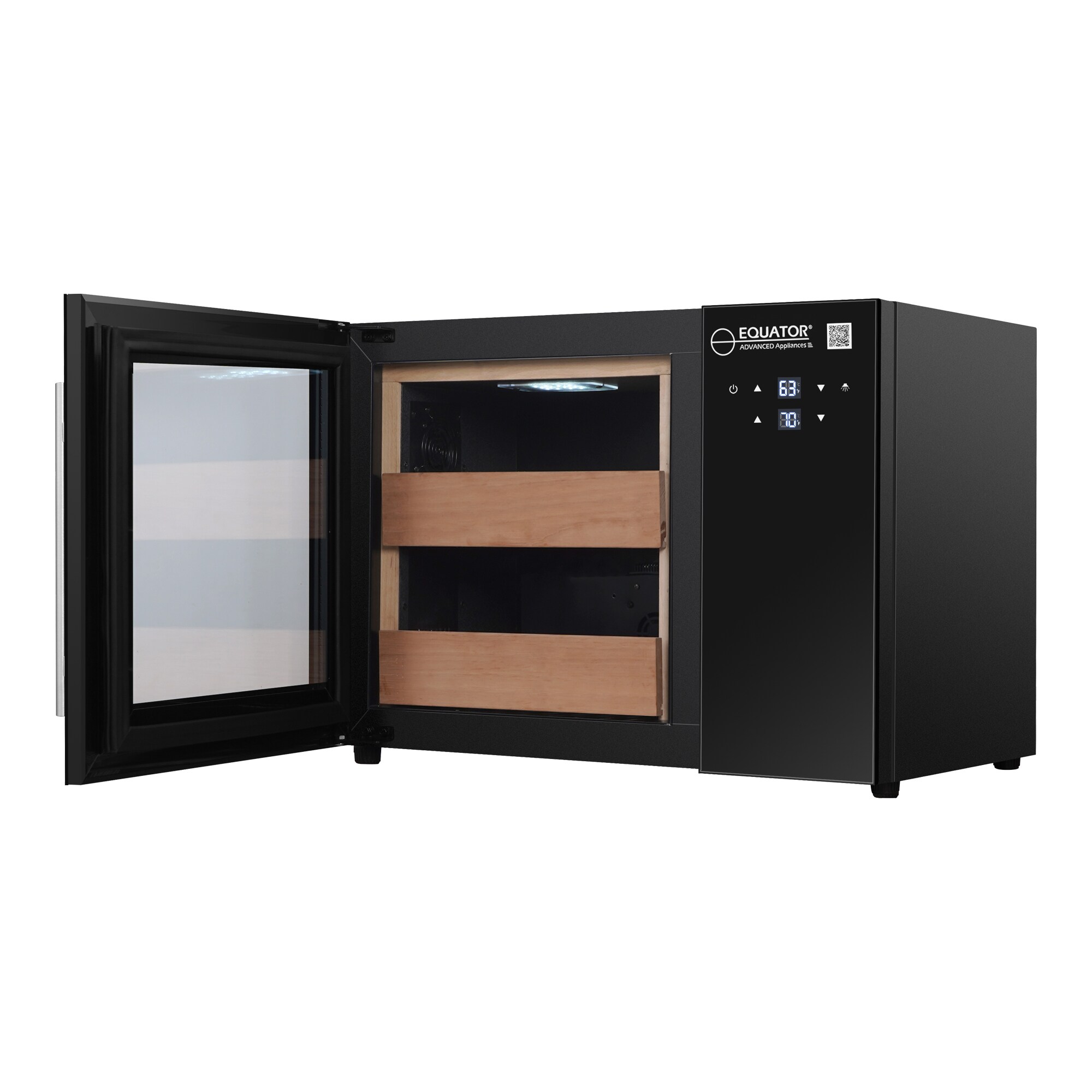 Schmecke 27.1-in x 13.5-in x 17.7-in Stainless Steel Freestanding Cabinet Humidor (Holds 250)