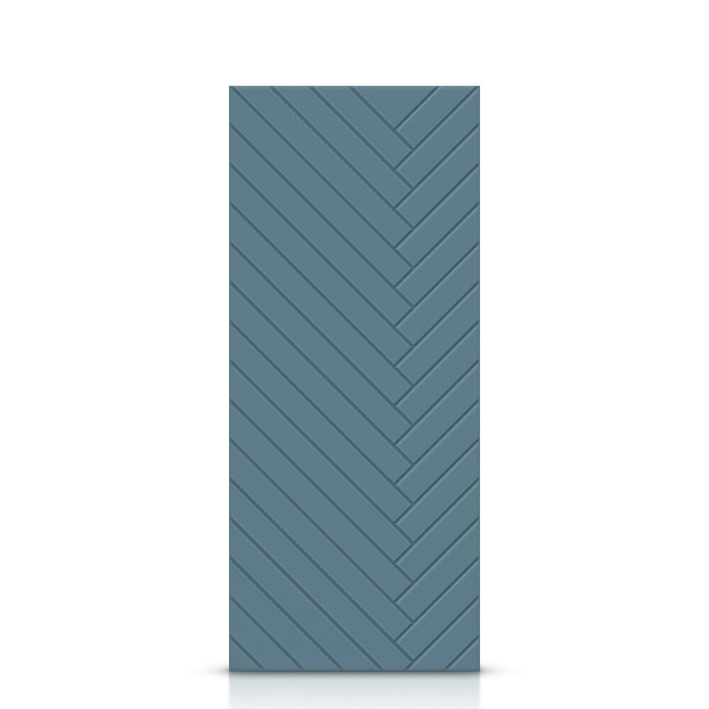 CALHOME DMD-CNC-225-84X30-BP CNC-225 30-in x 84-in Dignity Blue Crossbuck Smooth Hollow core Stained MDF Slab Door
