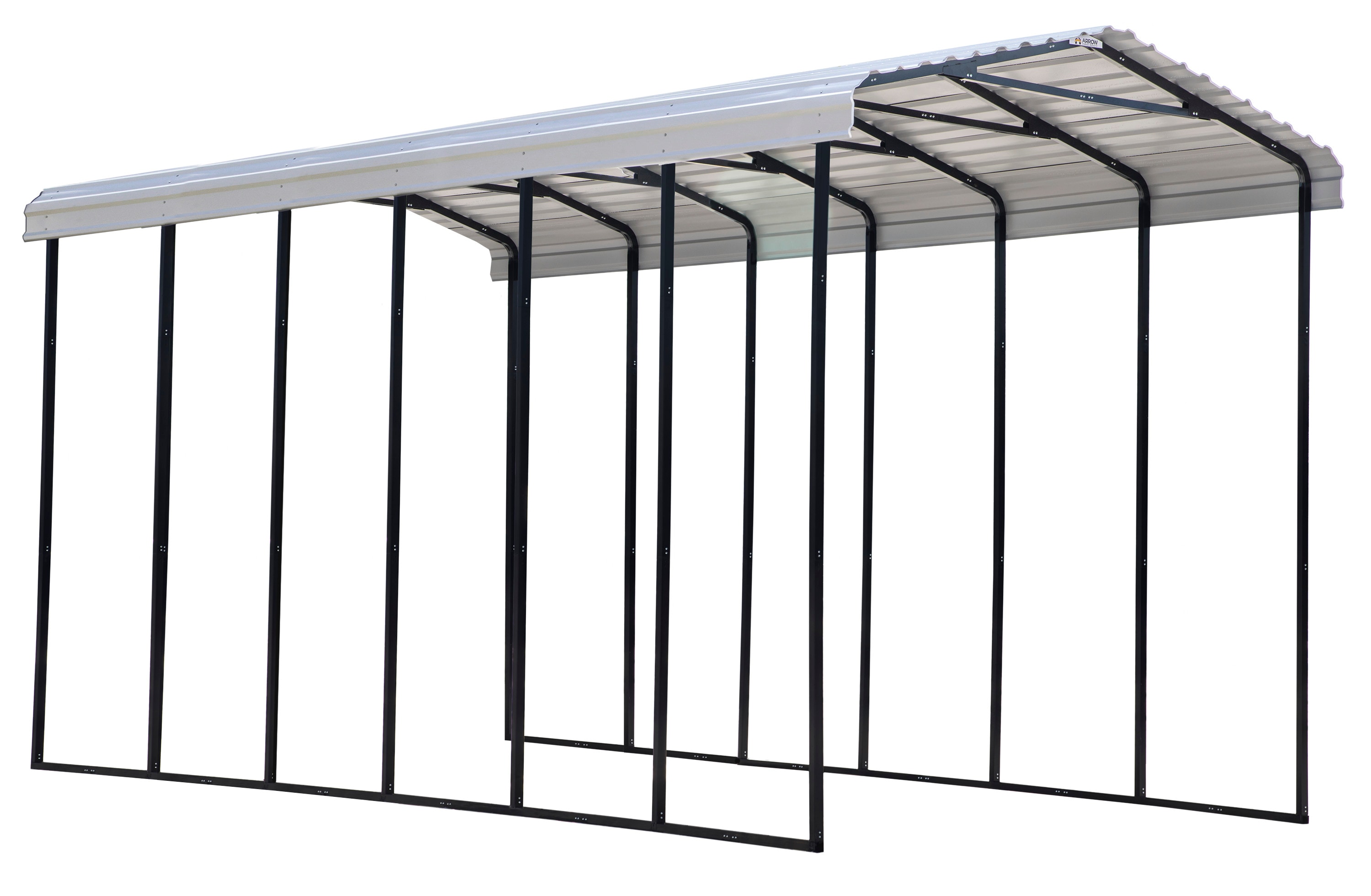 Arrow CPH142914 Carport 14-ft W x 29-ft L x 14-ft H Eggshell Metal Carport with Metal Roof