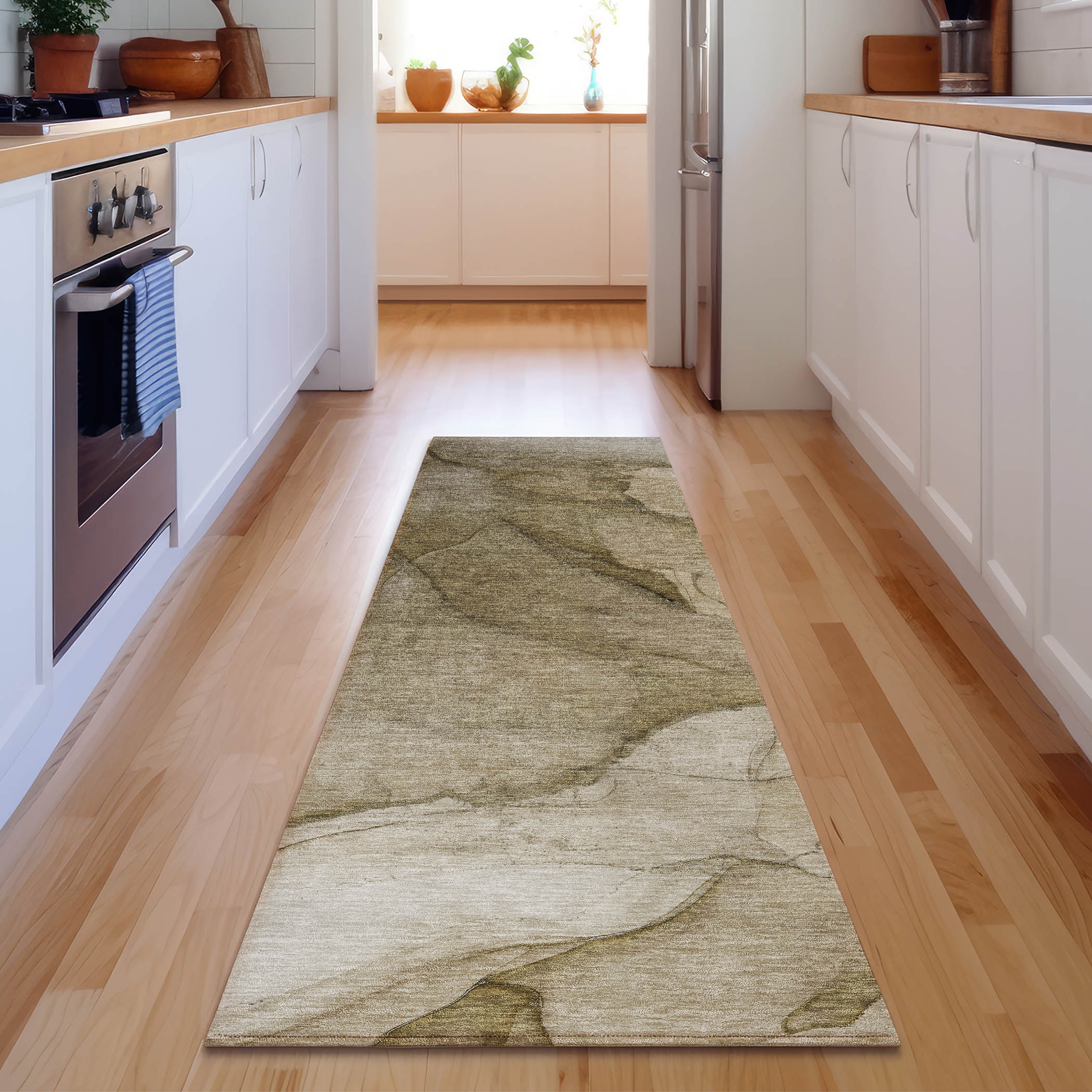 Addison Rugs AMF607BR2X8 Mayfield AMF607BR 2 x 7 (ft) Loomed Polyester Brown Rectangular Indoor Geometric Machine washable Area rug
