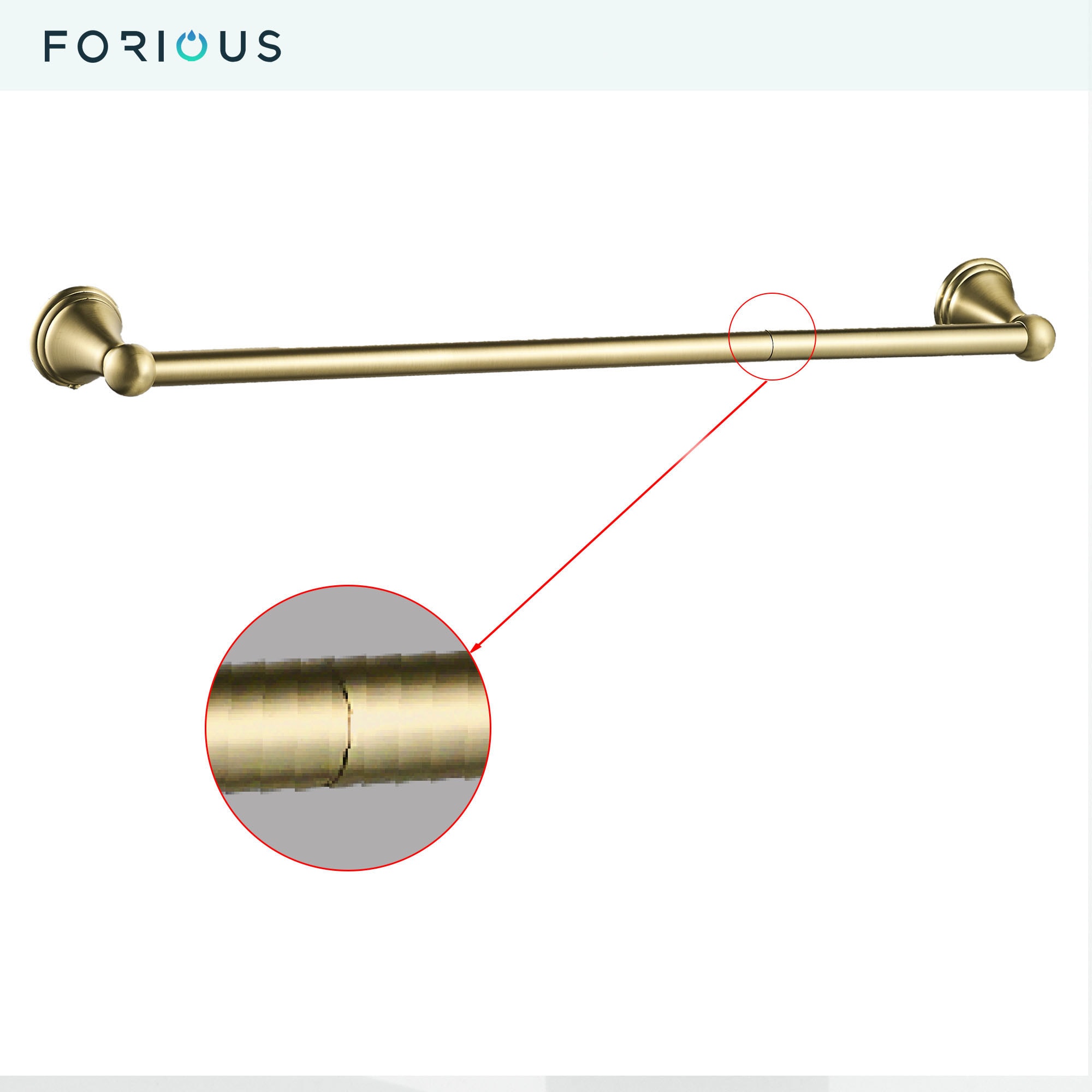 FORIOUS 4-Piece Gold Decorative Bathroom Hardware Set with Towel Bar ...