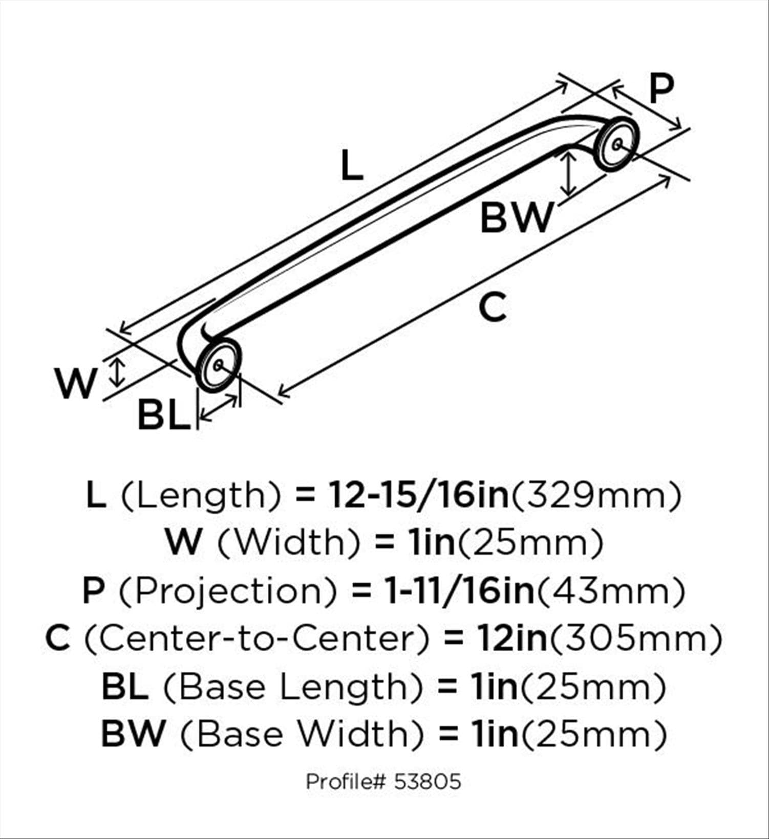 Amerock BP53805BBR Cabinet-Pulls - View #7