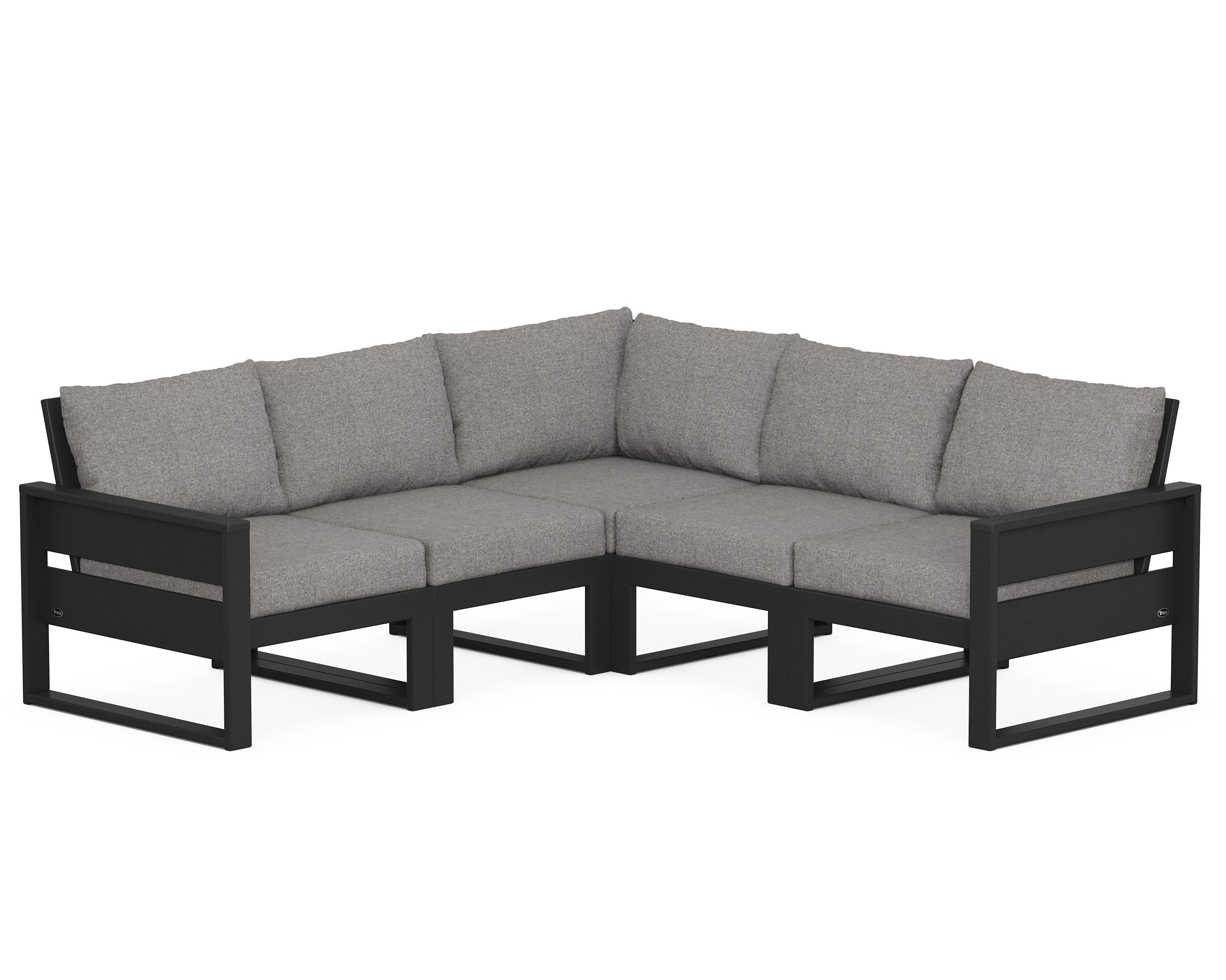 Trex Outdoor Furniture TXS784-2-CB145980 Eastport Outdoor Sectional with Gray Cushions and Plastic Frame