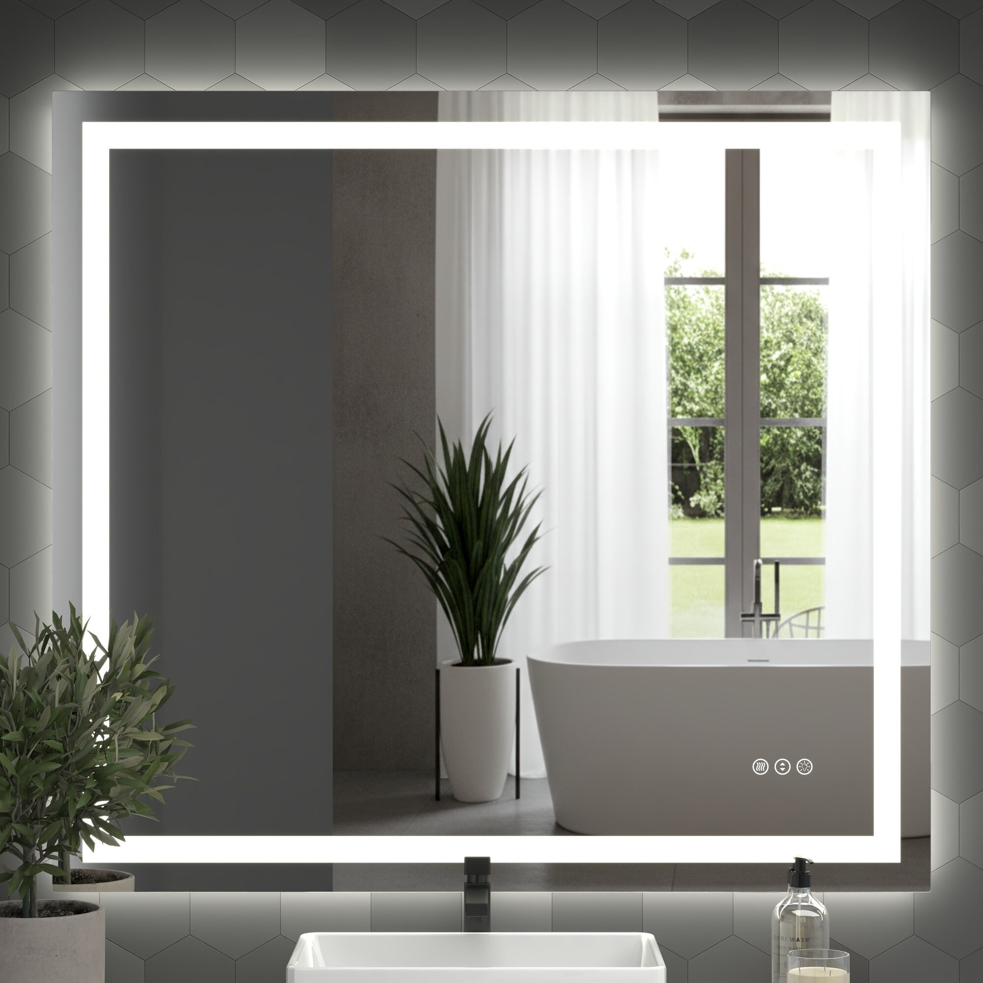 Afoxsos LAF0226M45 Framed-Bath-Mirrors - View #2