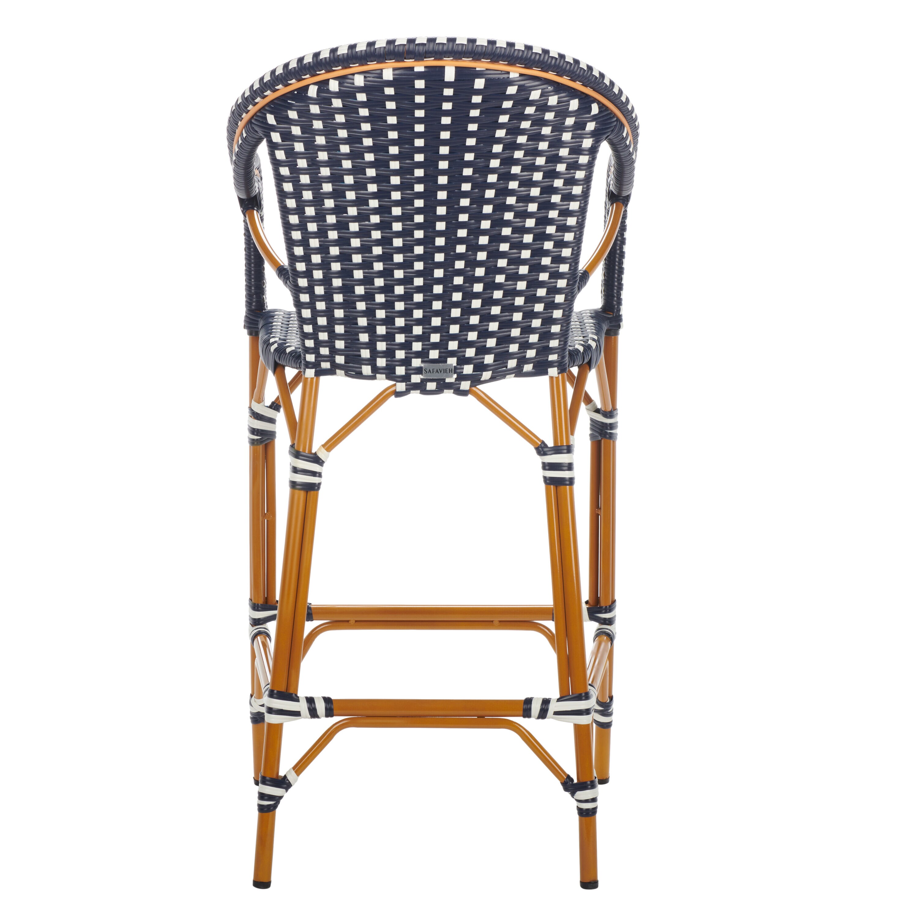 California Chic Navy & White Aluminum Outdoor Bar Stool