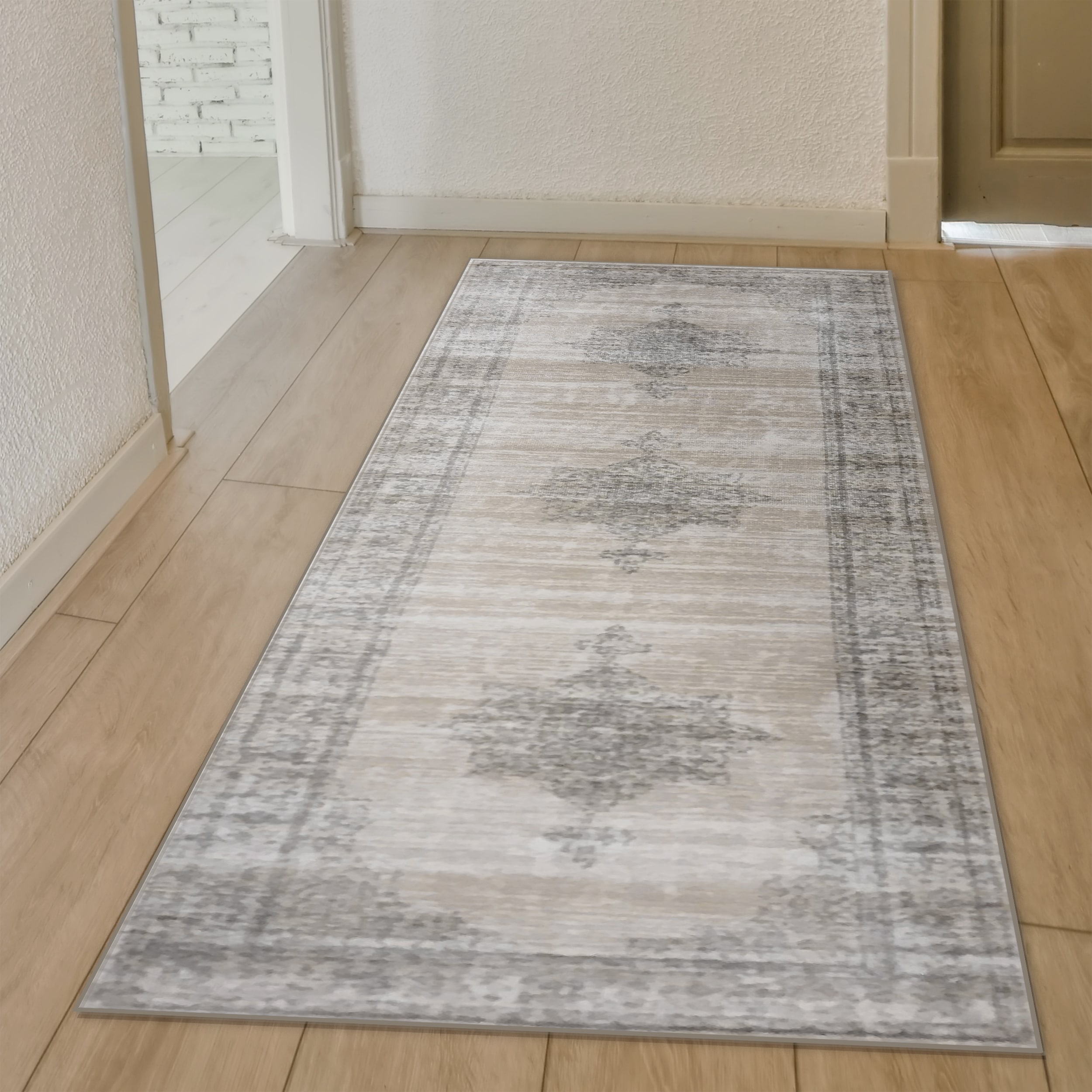 Radici USA 3563/0023/BONE Colosseo 2 x 8 (ft) Polypropylene Bone Rectangular Indoor Distressed/Overdyed Vintage Runner rug