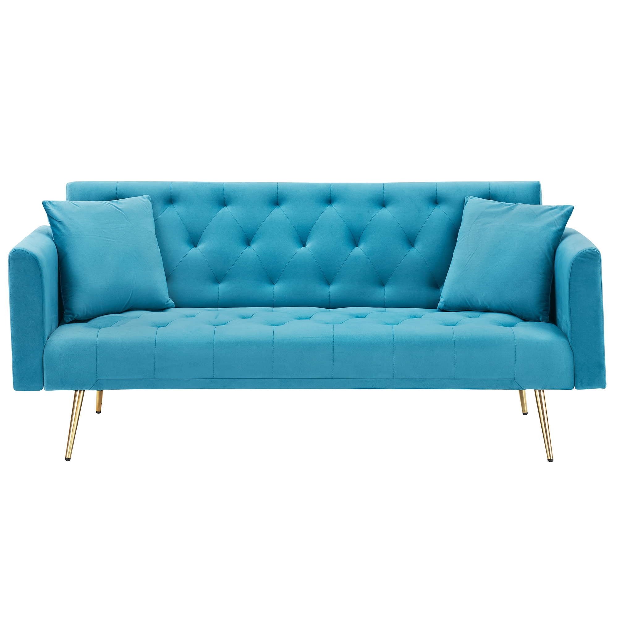 Bybafun YC5200041 71-in Modern Light Blue Velvet 2 -seater Reclining Sleeper