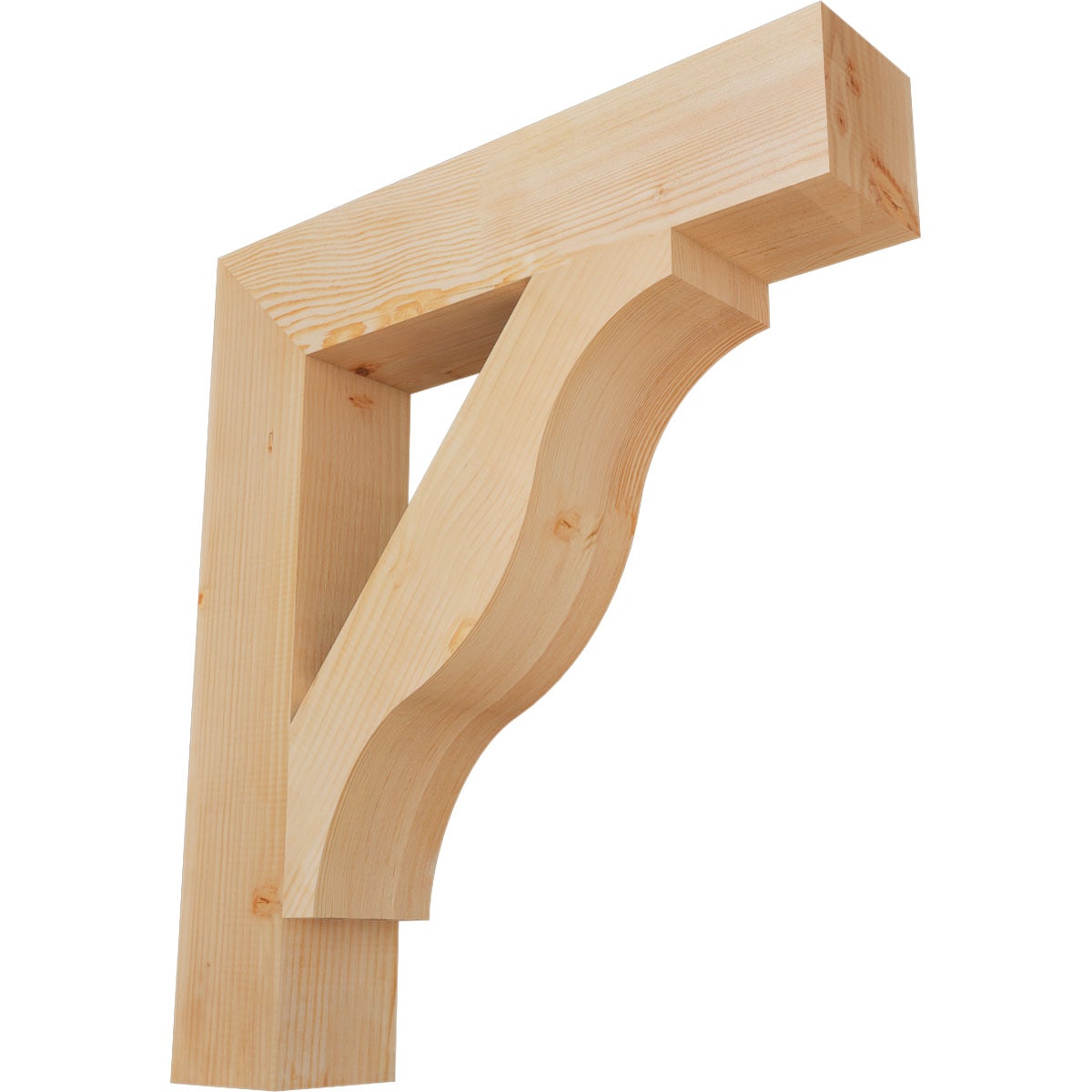 Ekena Millwork BKT06X30X34FST05SDF Funston Block Smooth 5-1/2-in x 30-in x 34-in Douglas fir Brown Wood Standard bracket